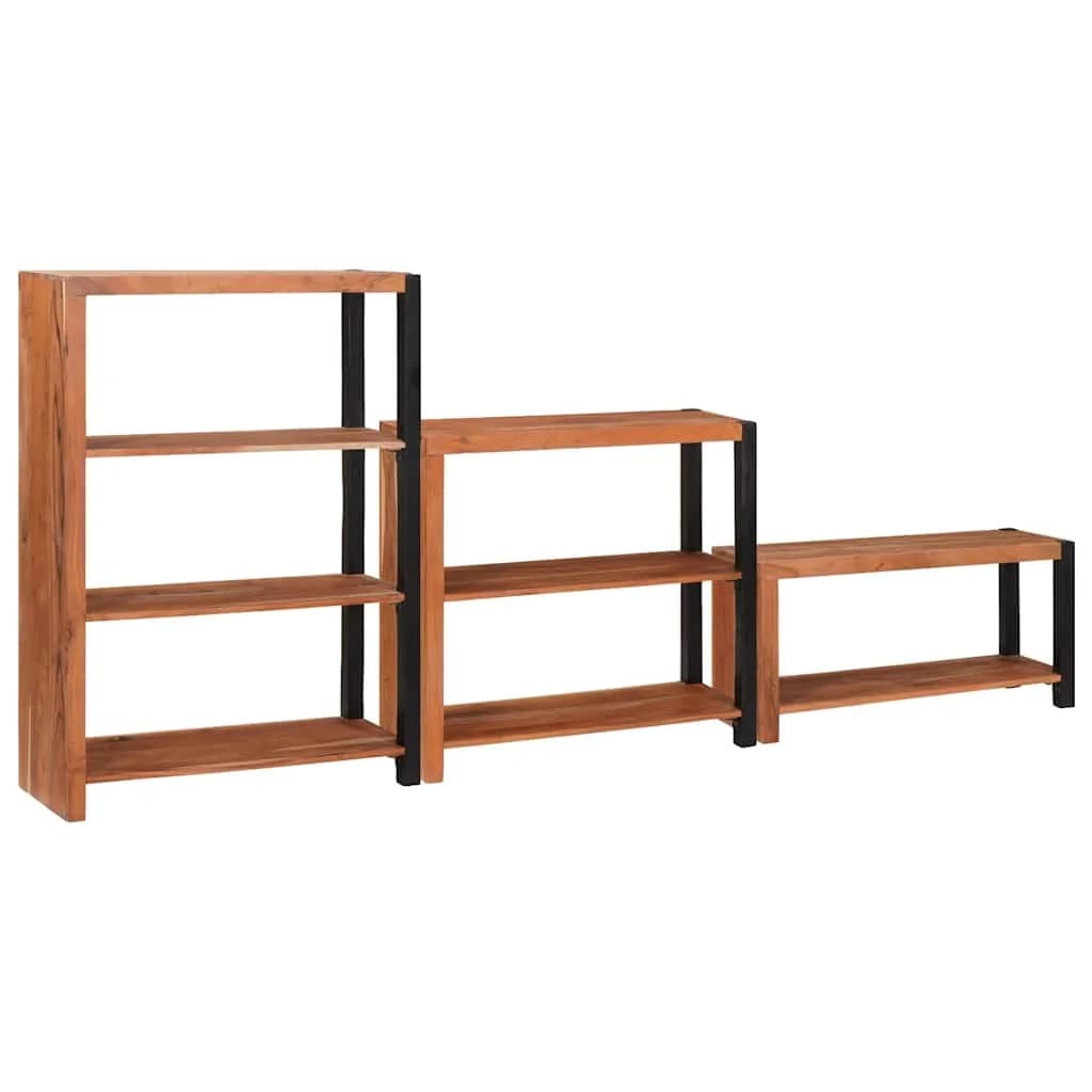 Knjižna polica 6 nivojev 3 kos 80 x 30 x 110 cm Rjava - slika 2