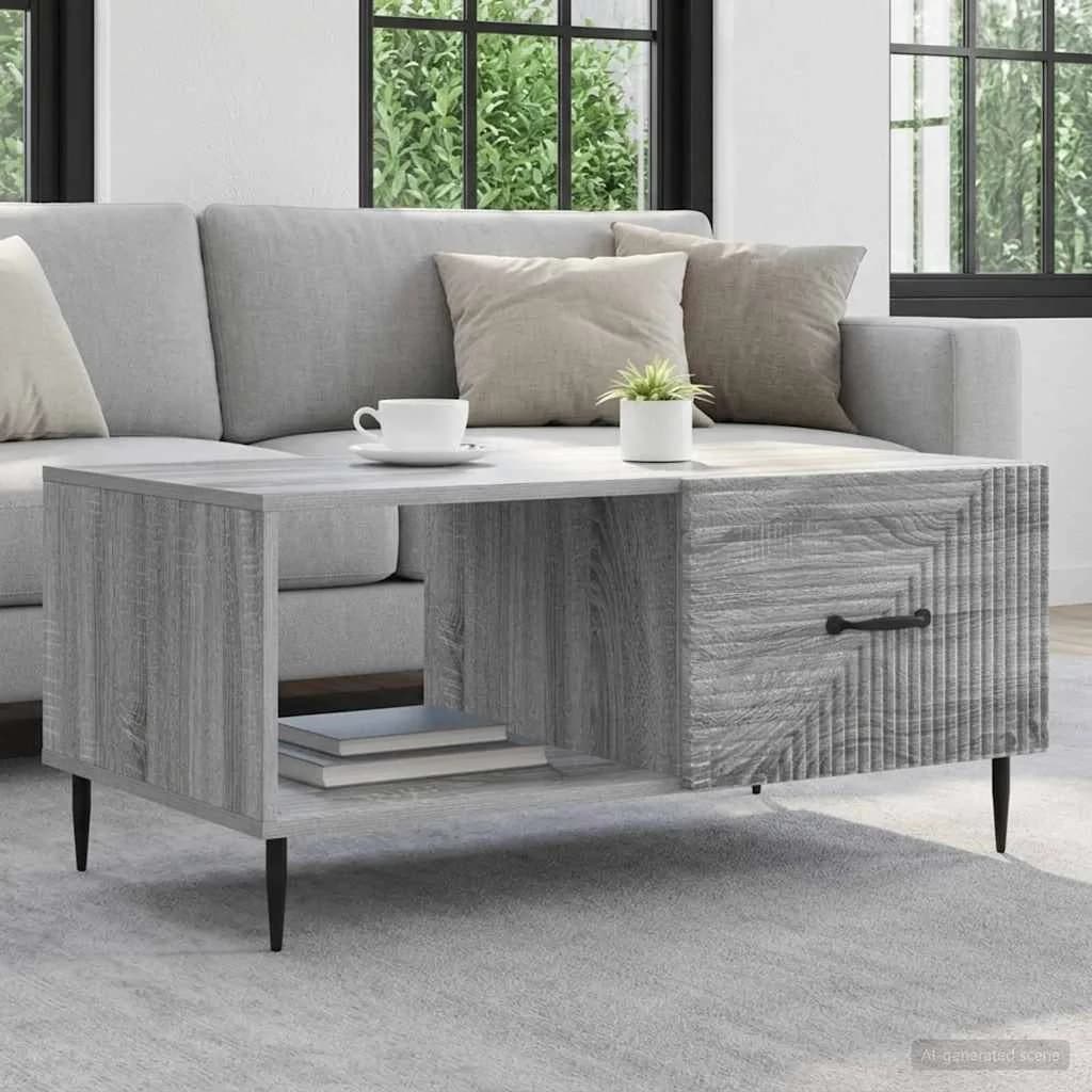 Klubska miza Siva Sonoma 90 x 50 x 40 cm Inženirski les