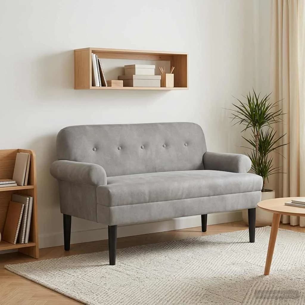 Dvojnica s gumbi Svetlo siva 120 x 66 x 78 cm Žamet