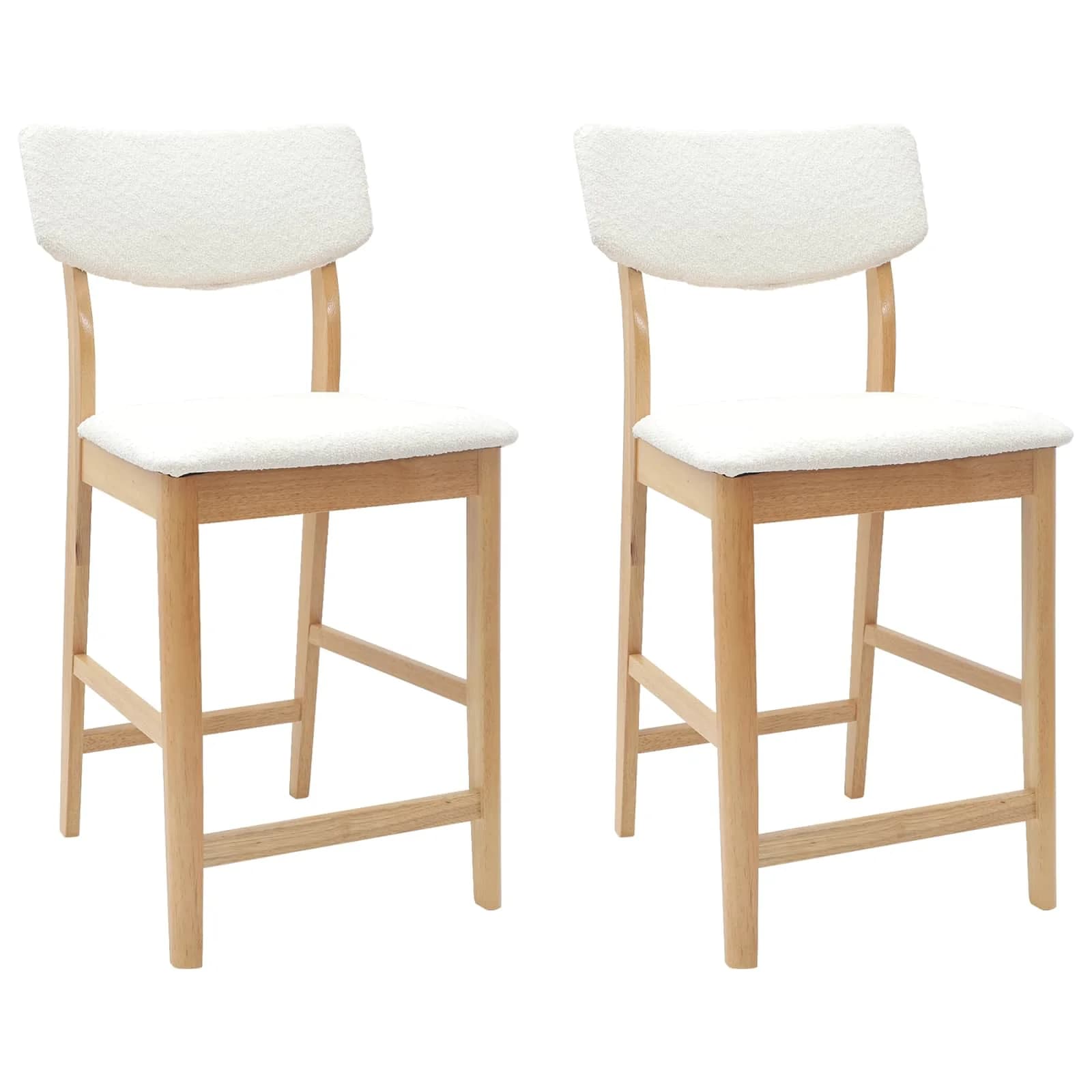 Jedilni stoli 2 kos Masivno gumovo les Naravna 48 x 49 x 95 cm - slika 2