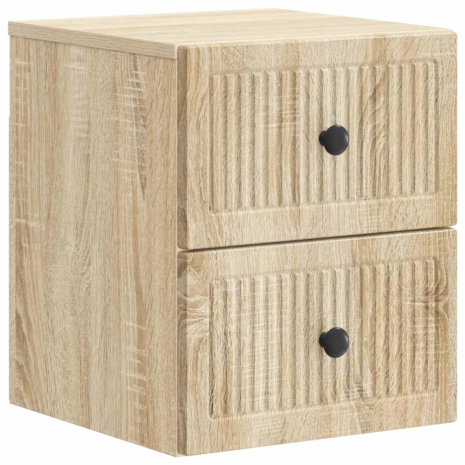 Stenski nočni omarici 2 kos Sonoma hrast 33 x 34,5 x 40 cm - slika 5