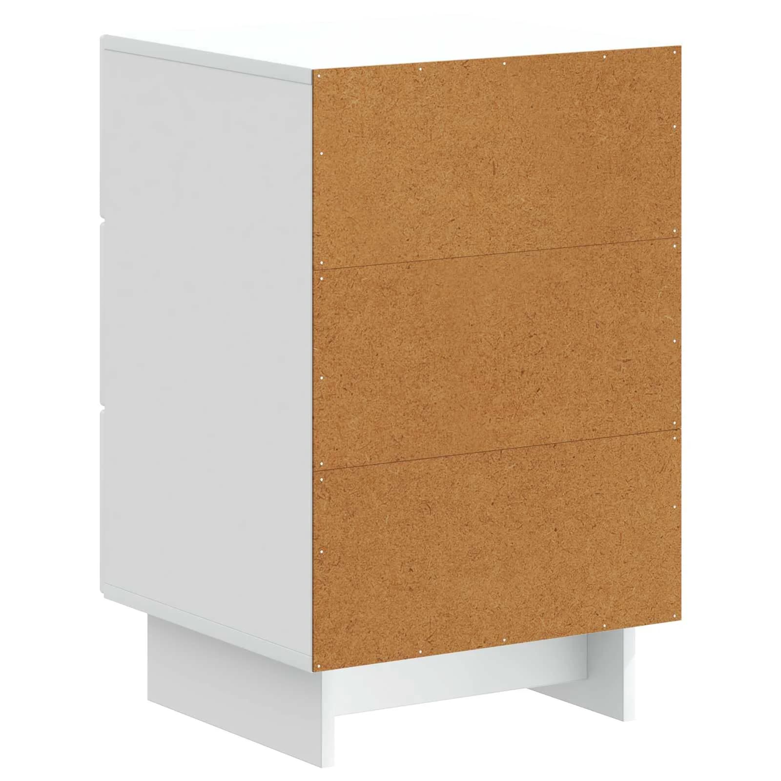 Nočna omarica s predalom Bela 43 x 41 x 66,5 cm Inženirski les - slika 7