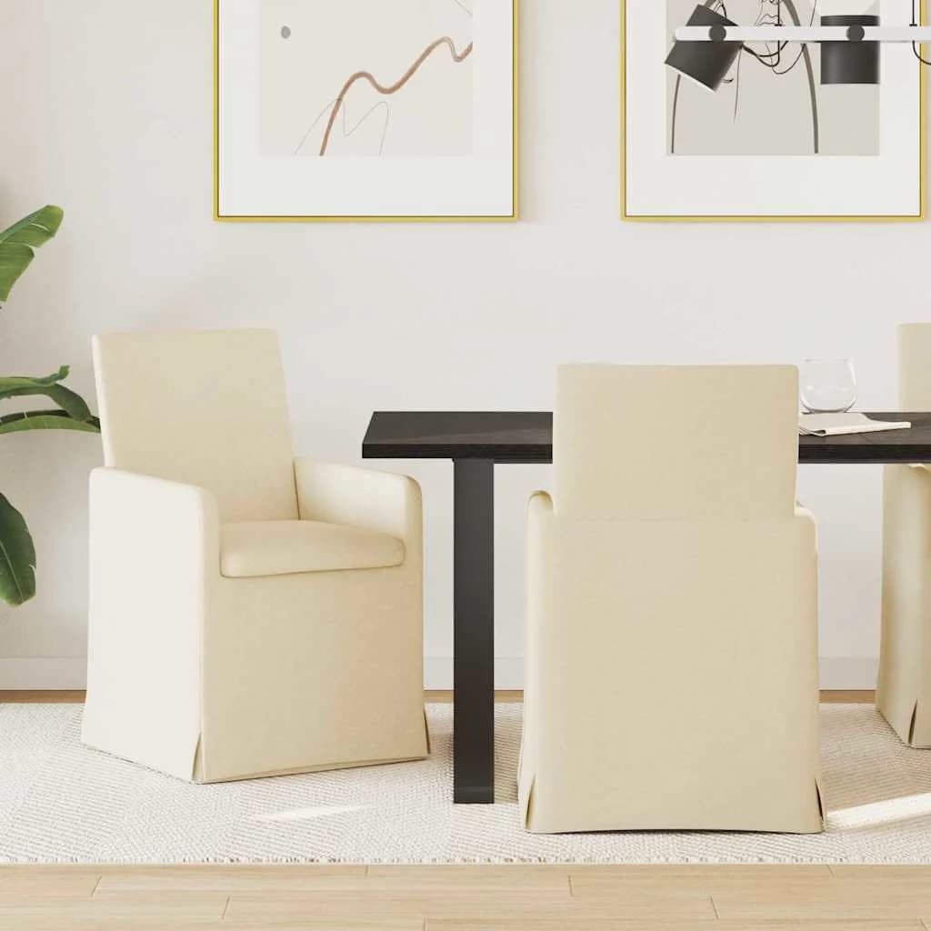 Jedilni stoli 2 kos blago krema 57 x 67 x 95 cm