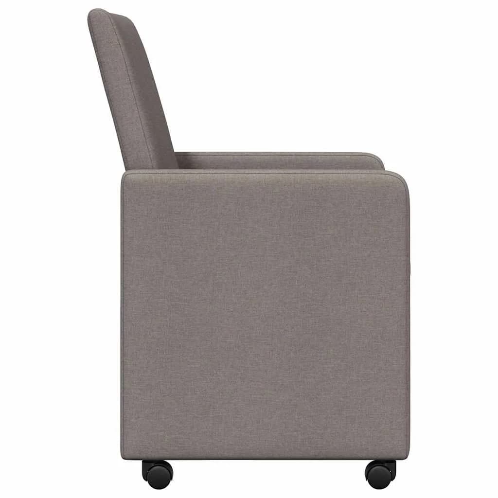 Jedilni stoli s kolesi 2 kos blago Taupe 57 x 66 x 94 cm - slika 5
