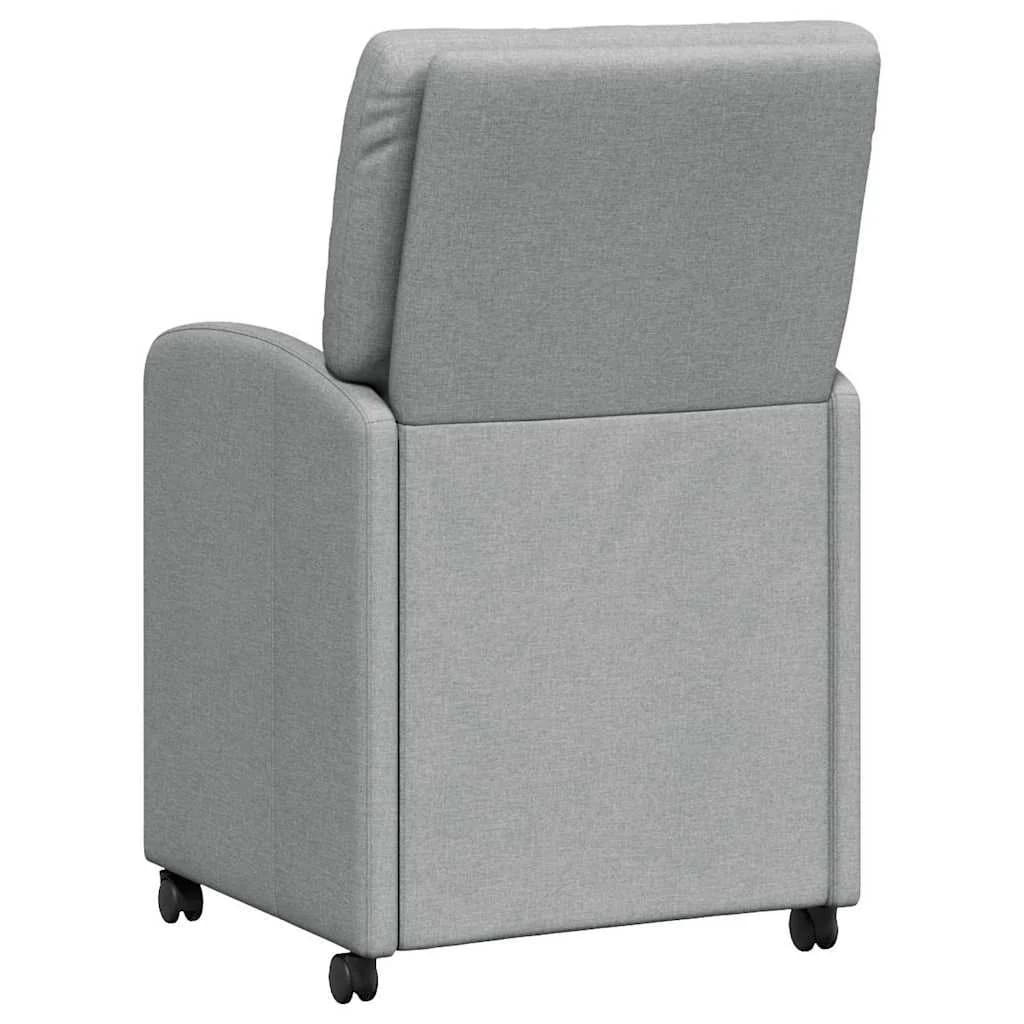 Jedilni stoli s kolesi 2 kos blago Svetlo siva 57 x 67 x 95 cm - slika 6