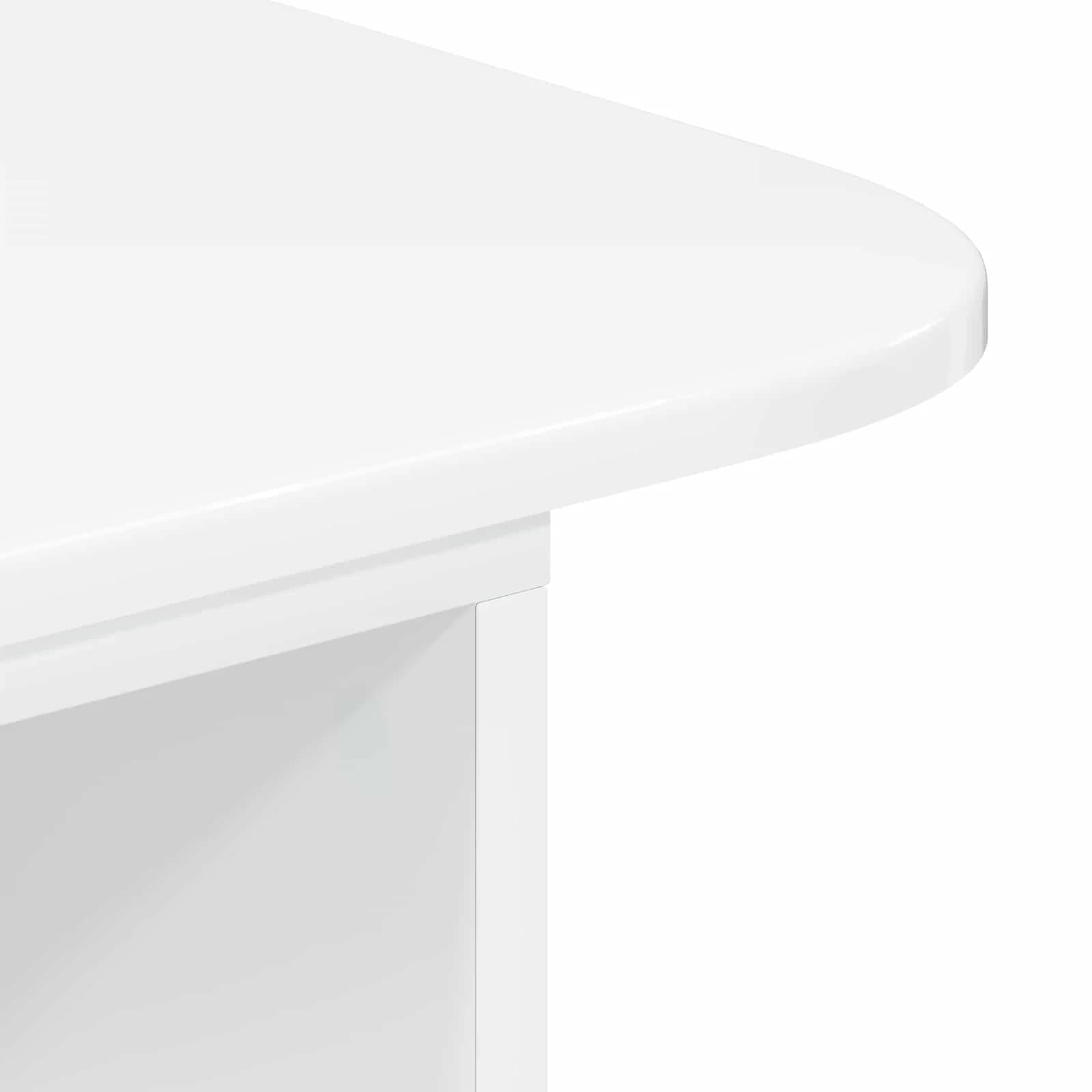 Konzolna miza Visok sijaj bela 93 x 40 x 75 cm Inženirski les - slika 8