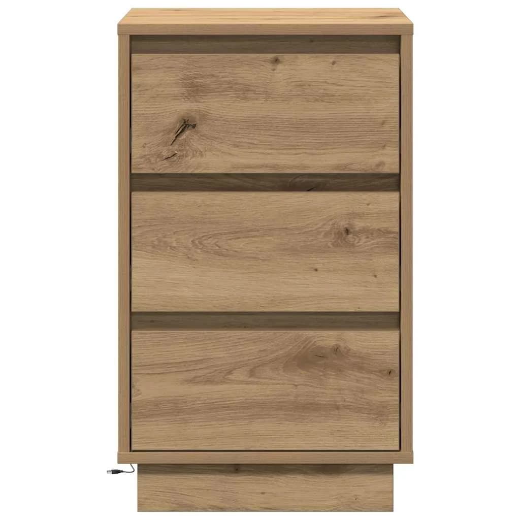 Nočna omarica Umetni hrast 39 x 34,5 x 65 cm Inženirski les - slika 7