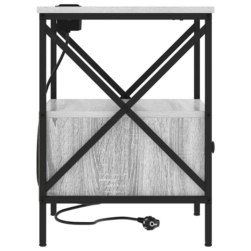 Nočna omarica 2 kos Siva Sonoma 41,5 x 40,5 x 55 cm - slika 8