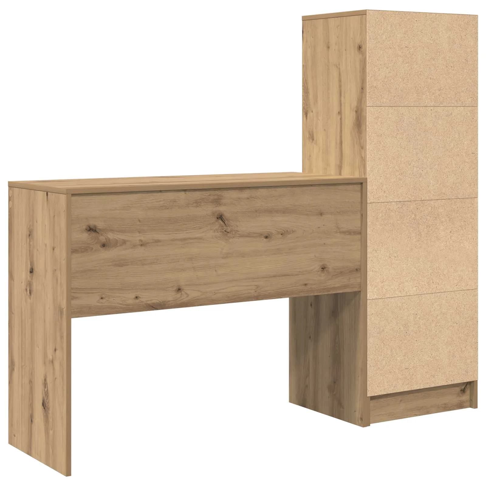Miza Umetni hrast 145,5 x 40 x 127 cm 2 kos - slika 9