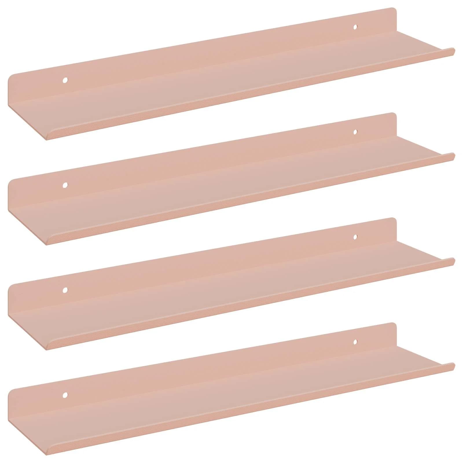 Ležeča polica Montaža za steno 4 kos Roza 40 x 8,5 x 2,5 cm - slika 2