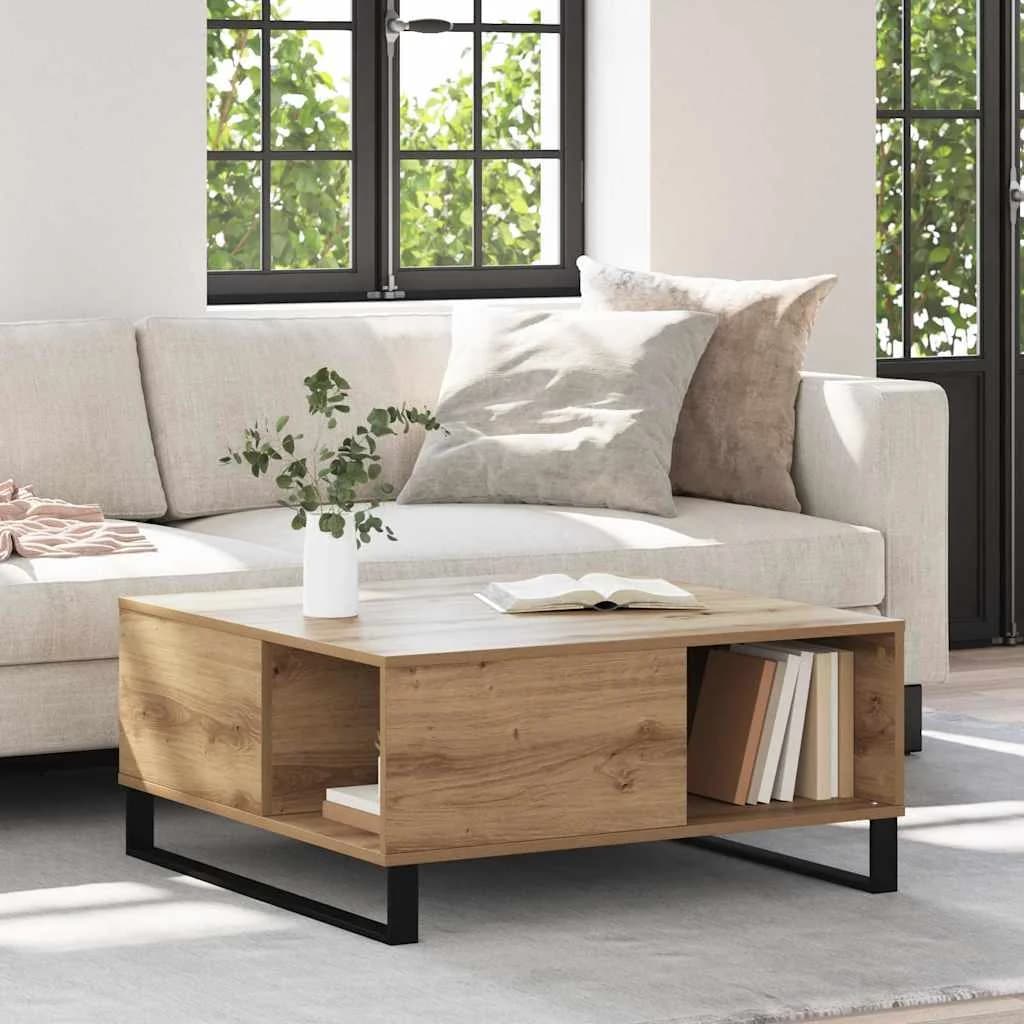 Klubska miza Umetni hrast 80 x 80 x 36,5 cm Inženirski les