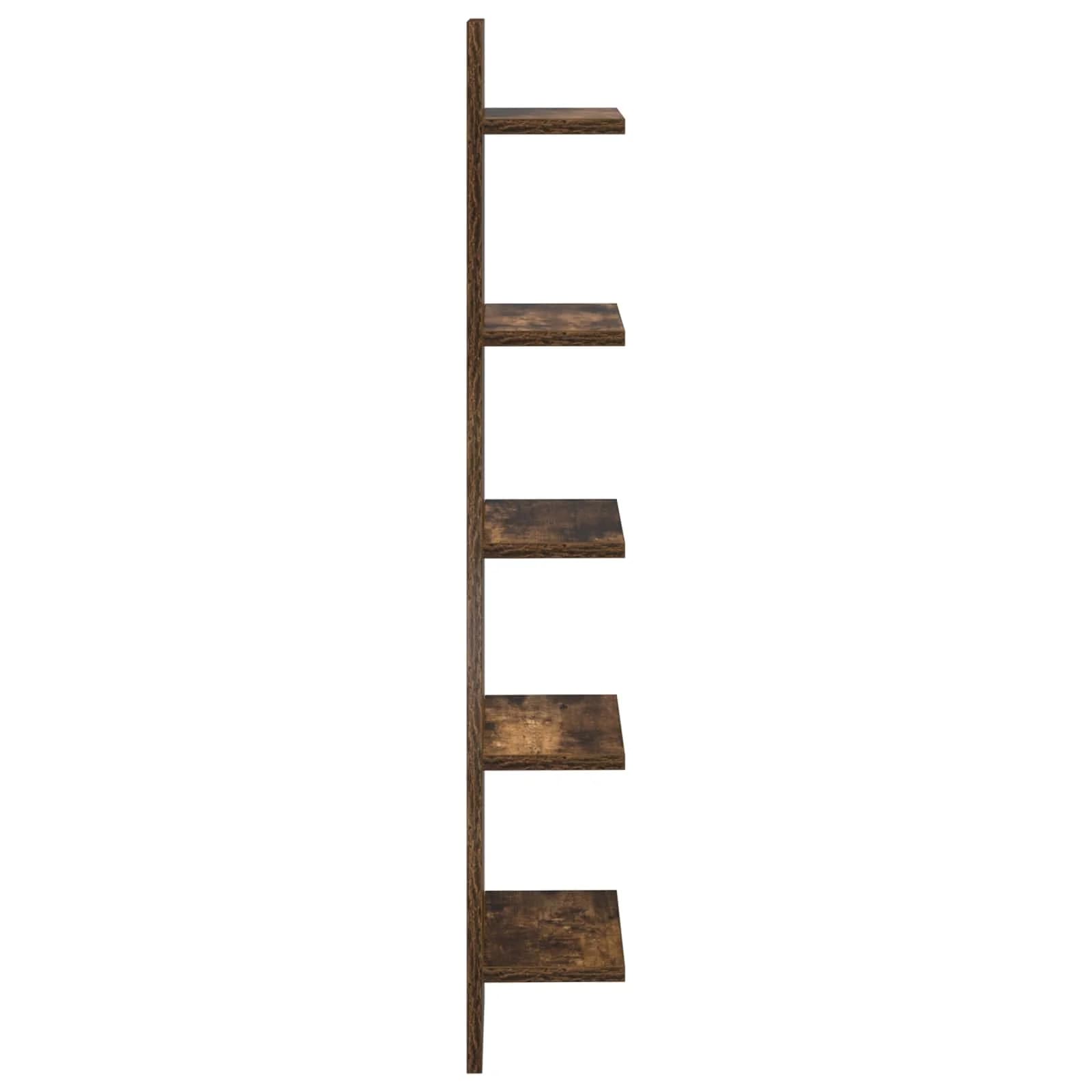 Stenska polica Dimljen hrast 22 x 15 x 100 cm Inženirski les - slika 5