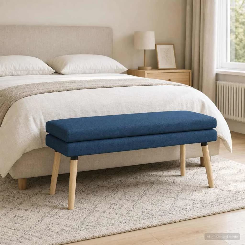 Dvojna klop Modra 110 x 40 x 47 cm Blago - slika 4