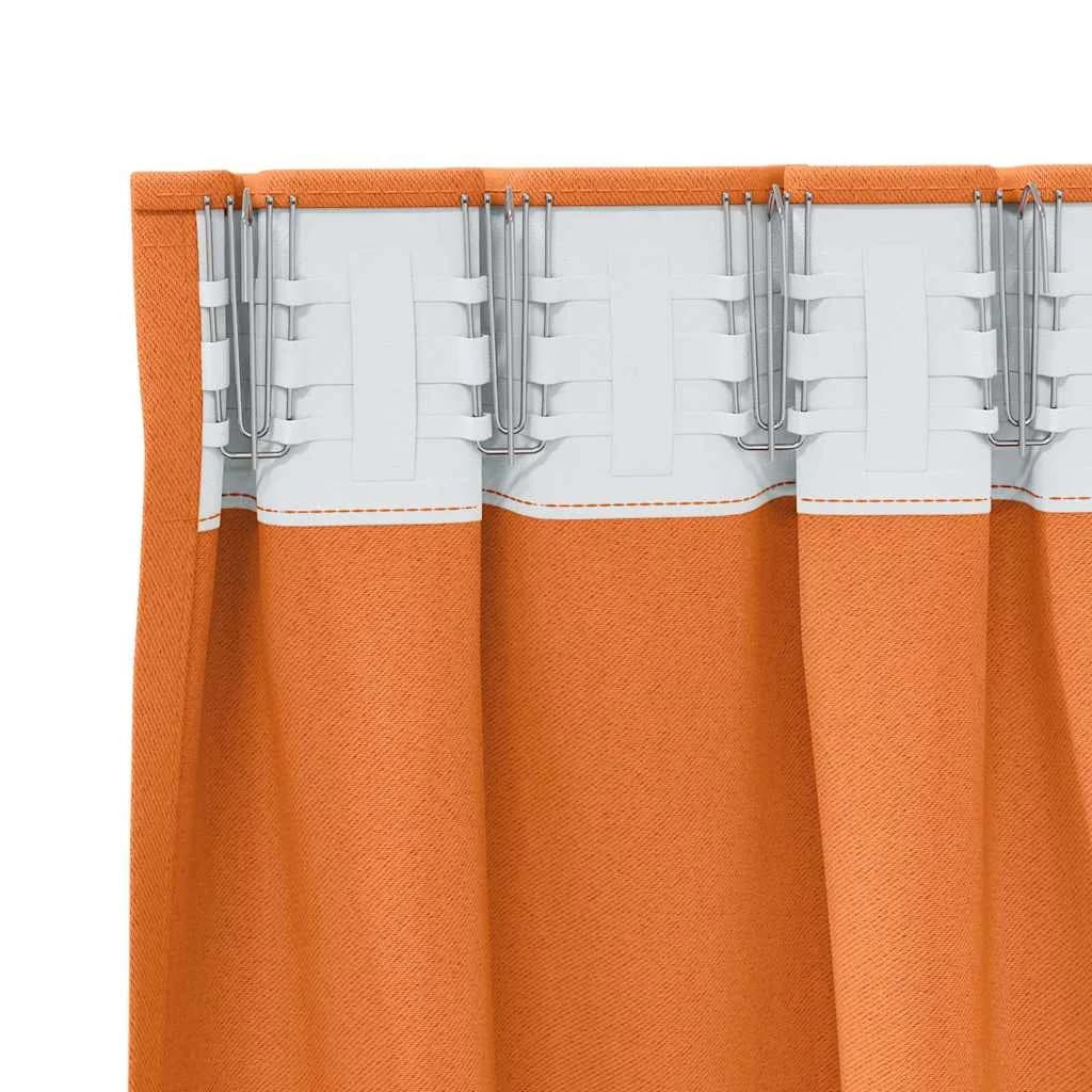 Zavese za zatemnitev z obroči 2 kos Svetlo oranžna 260 x 140 cm - slika 5
