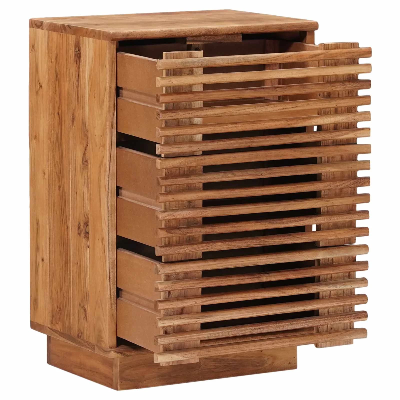 Ročno izdelana nočna omarica Teak rjava 40 x 30 x 60 cm - slika 4
