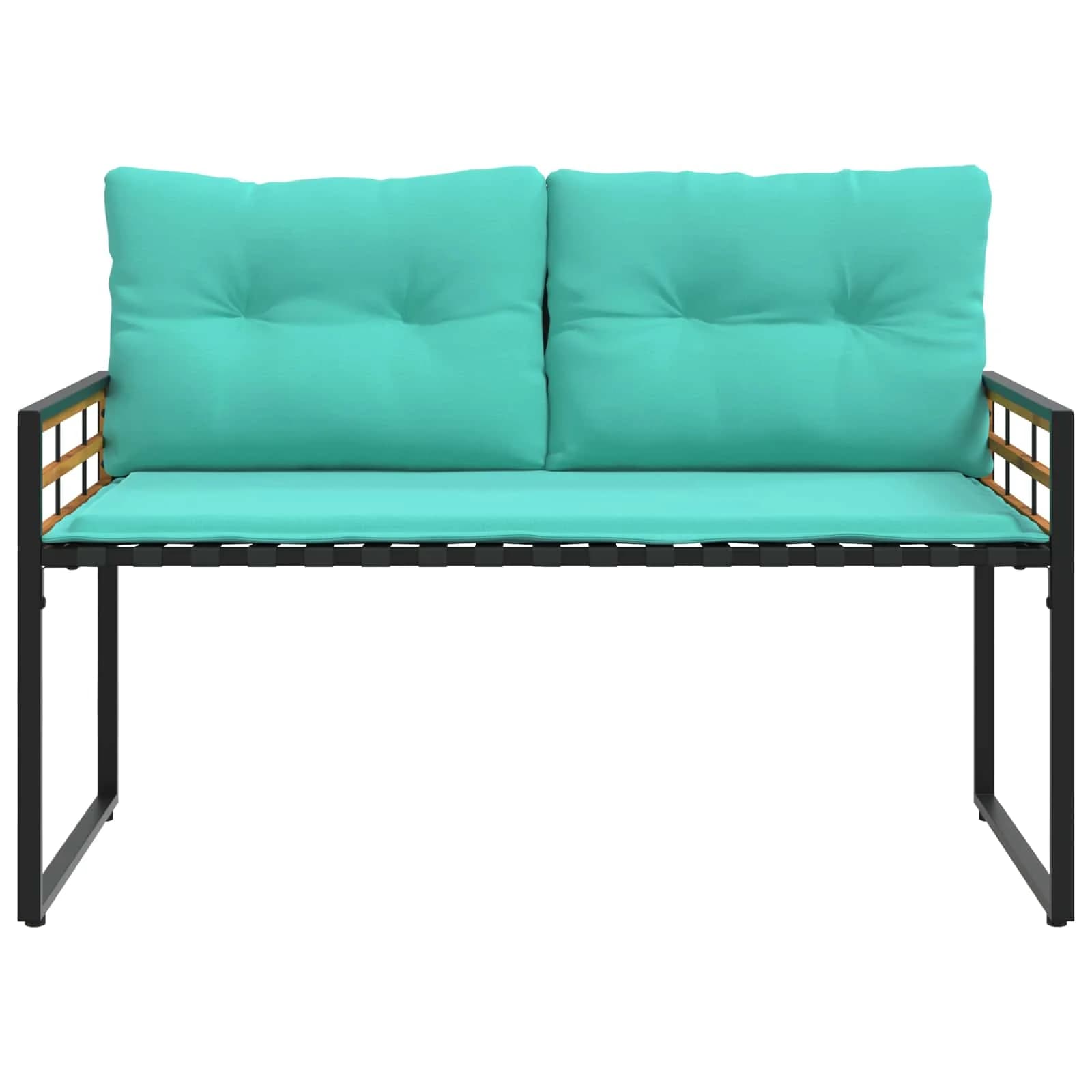 Lesena ležajna klop z blazino Turkizna 114 x 55 x 77 cm - slika 4