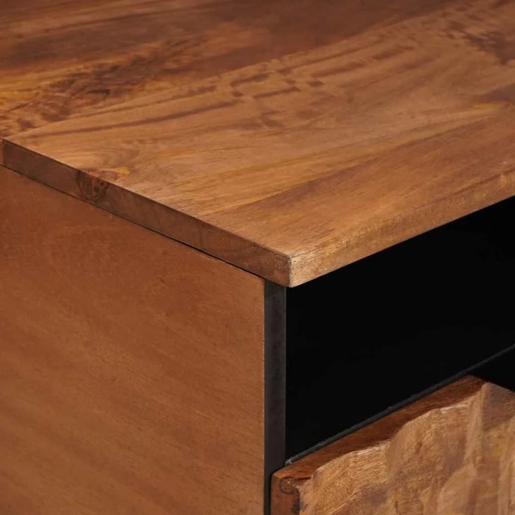 Klubska miza s predalom Rjava 80 x 54 x 40 cm Masiven les manga - slika 6
