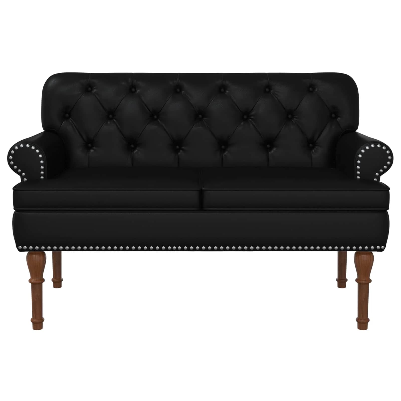 Dvojnica s gumbi Črna 120 x 65 x 77 cm Umetno usnje - slika 3