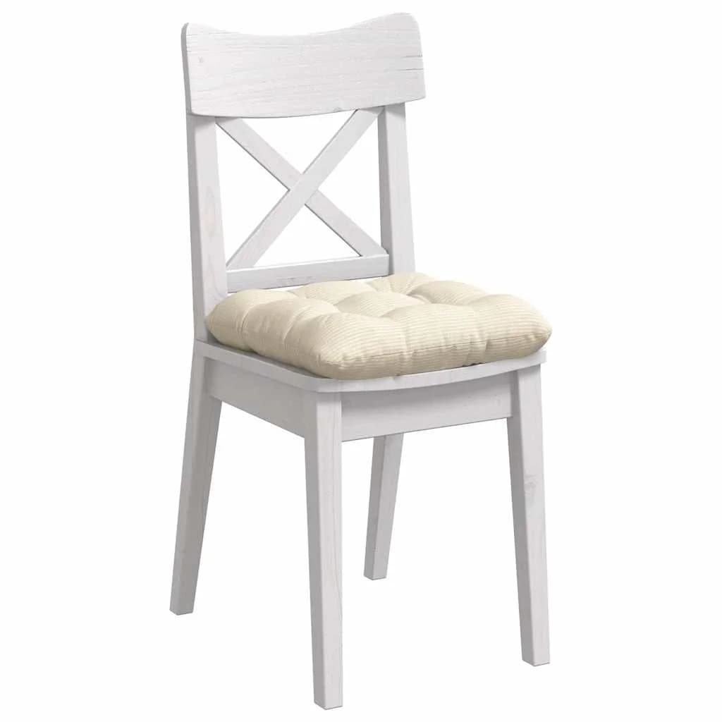 Sedežne blazine 4 kos Žametna tkanina Krem 40 x 40 cm - slika 3