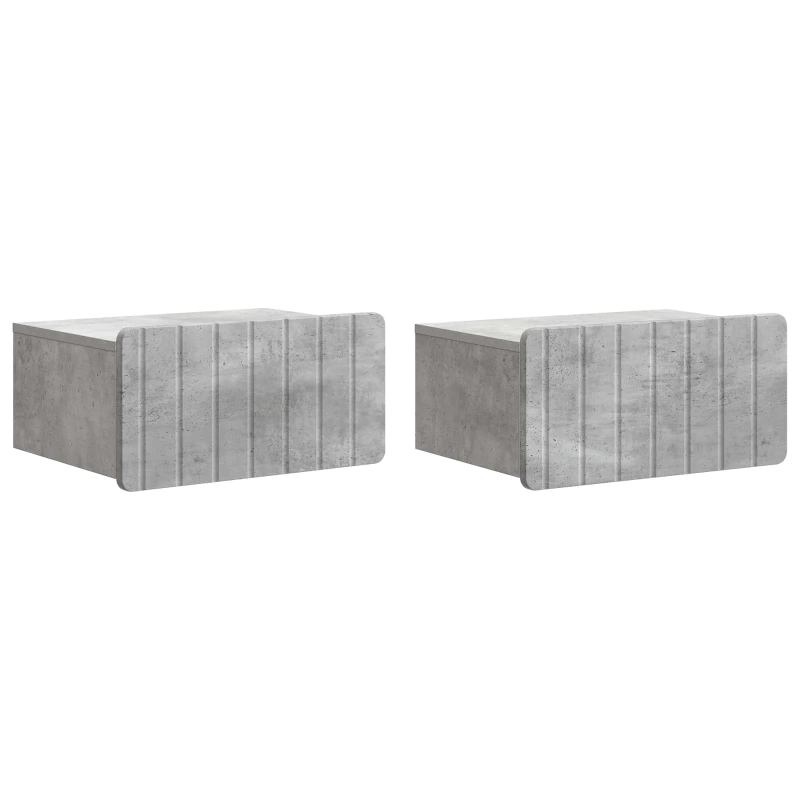Stenski nočni omarici 2 kos Betonsko siva 49 x 34,5 x 24 cm - slika 2