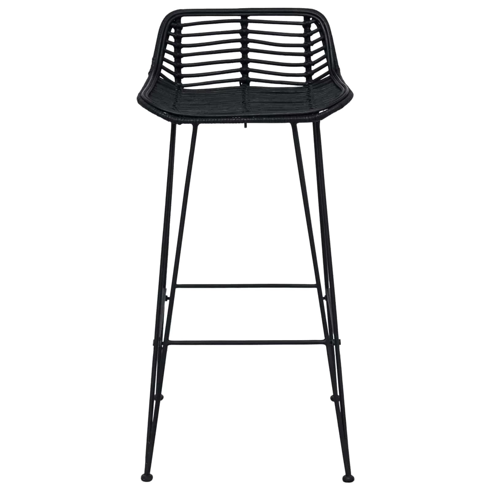 Barski stol 2 pcs Črna 44 x 46 x 91 cm Rattan in jeklo - slika 5