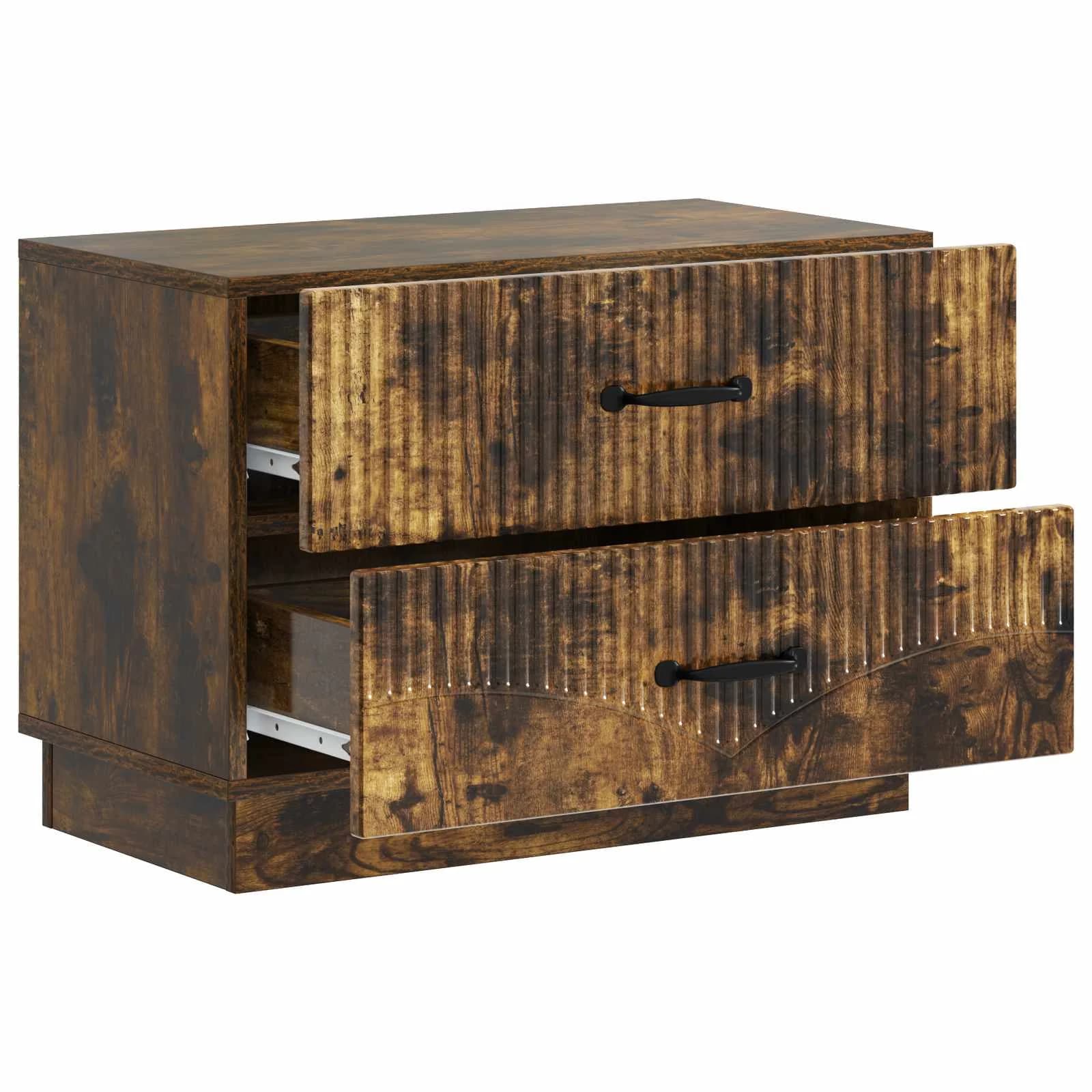 Nočna omarica Dimljen hrast 62 x 34,5 x 44,5 cm Inženirski les - slika 4