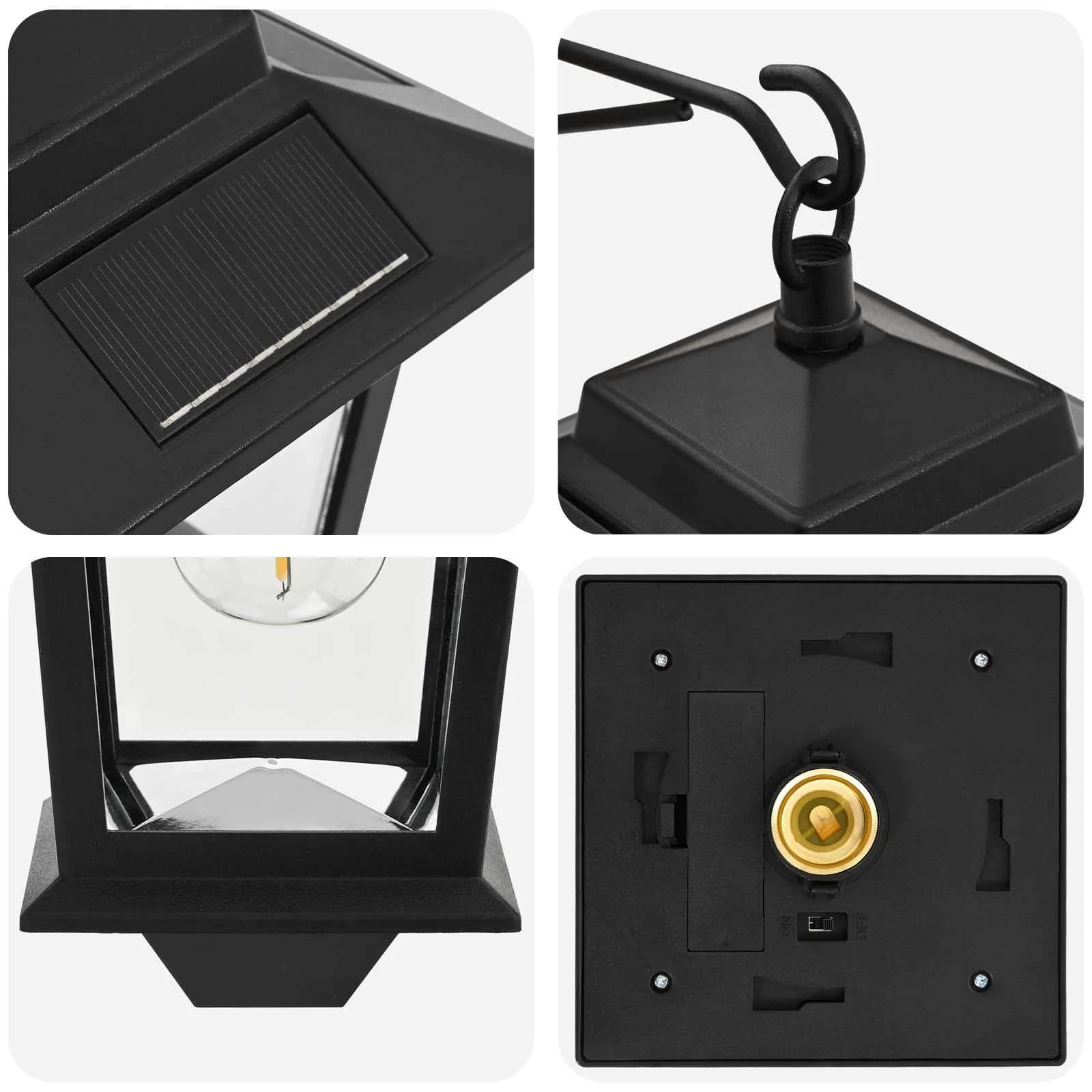 Stenska Svetilka with LED Bulb 2 kos Črna 19 x 14 x 25 cm - slika 7