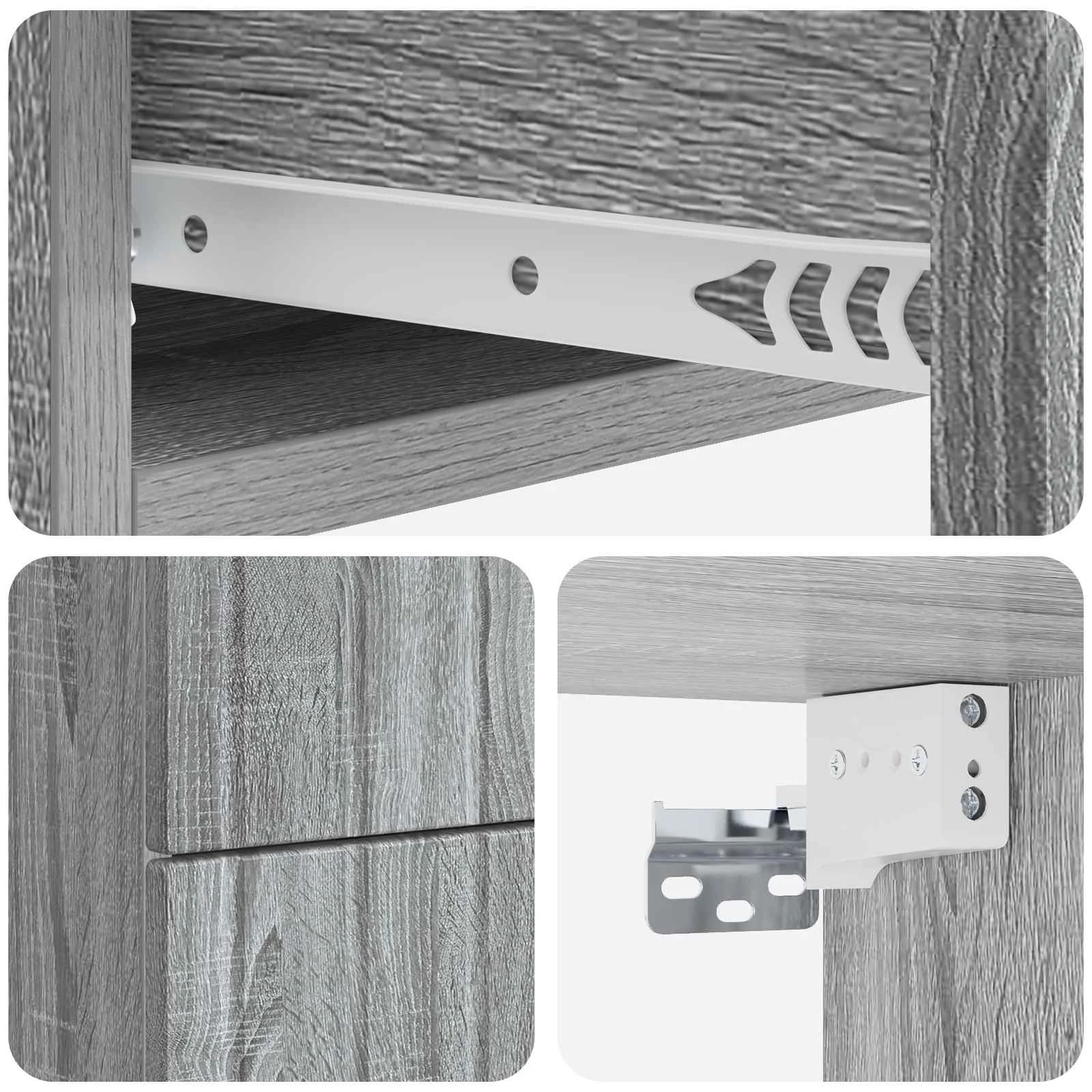 Stenski nočni omarici s predalom Siva Sonoma 33 x 34,5 x 43 cm - slika 8