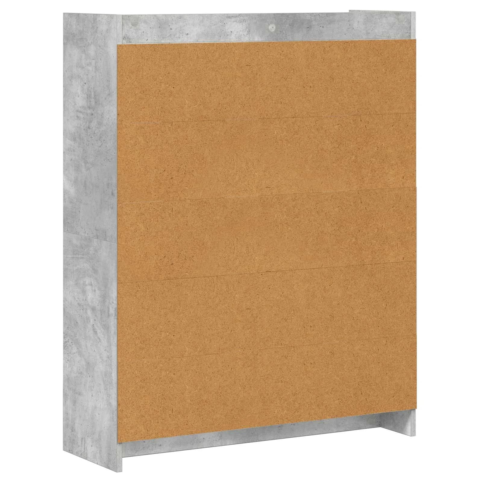Knjižna omara Betonsko siva 87,5 x 30 x 111 cm Inženirski les - slika 6