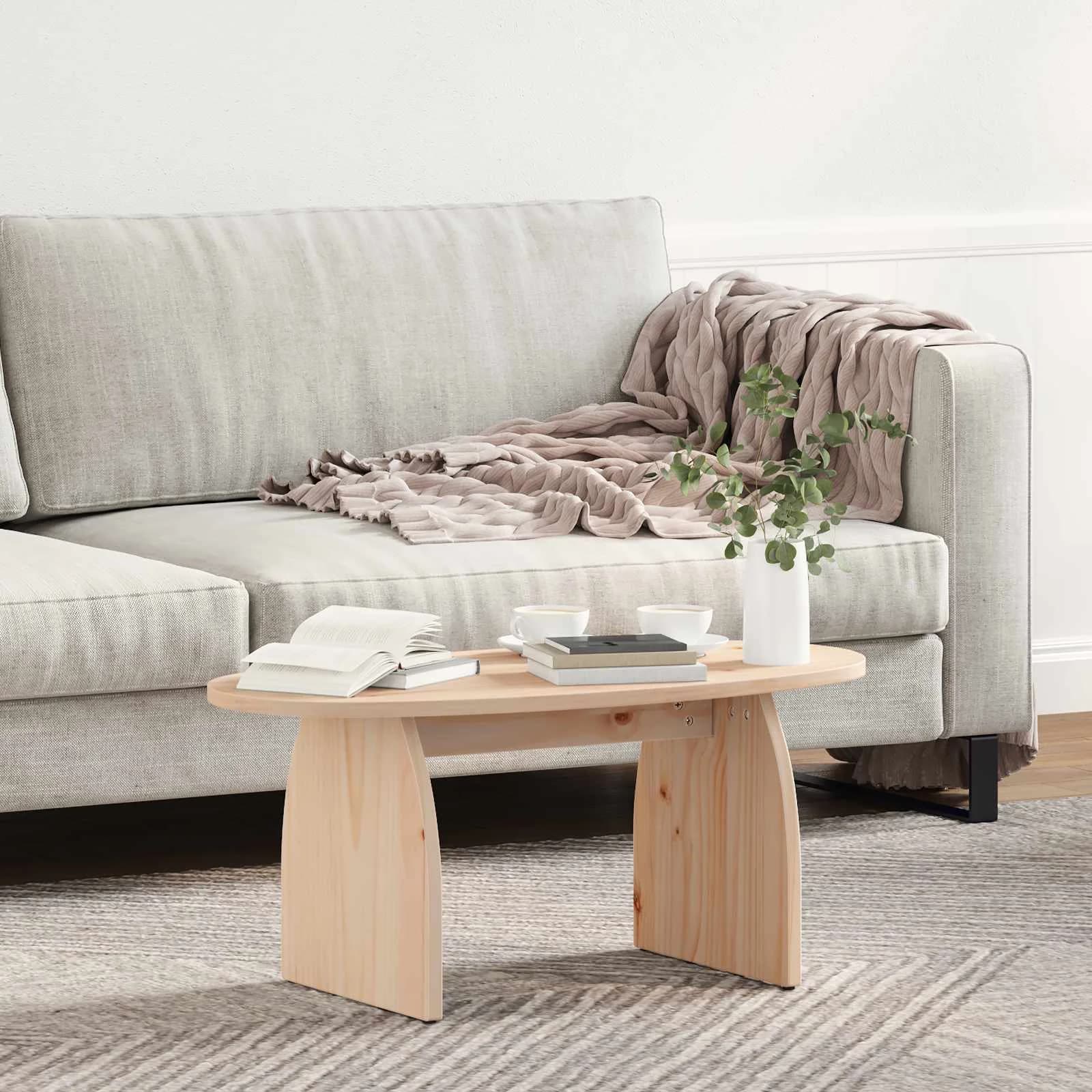 Klubska miza Rjava 80 x 40 x 35 cm Masivno borovo les - slika 4