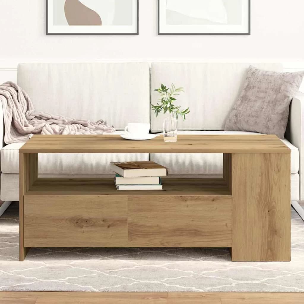 Klubska miza Umetni hrast 102 x 55 x 43,5 cm Inženirski les - slika 4