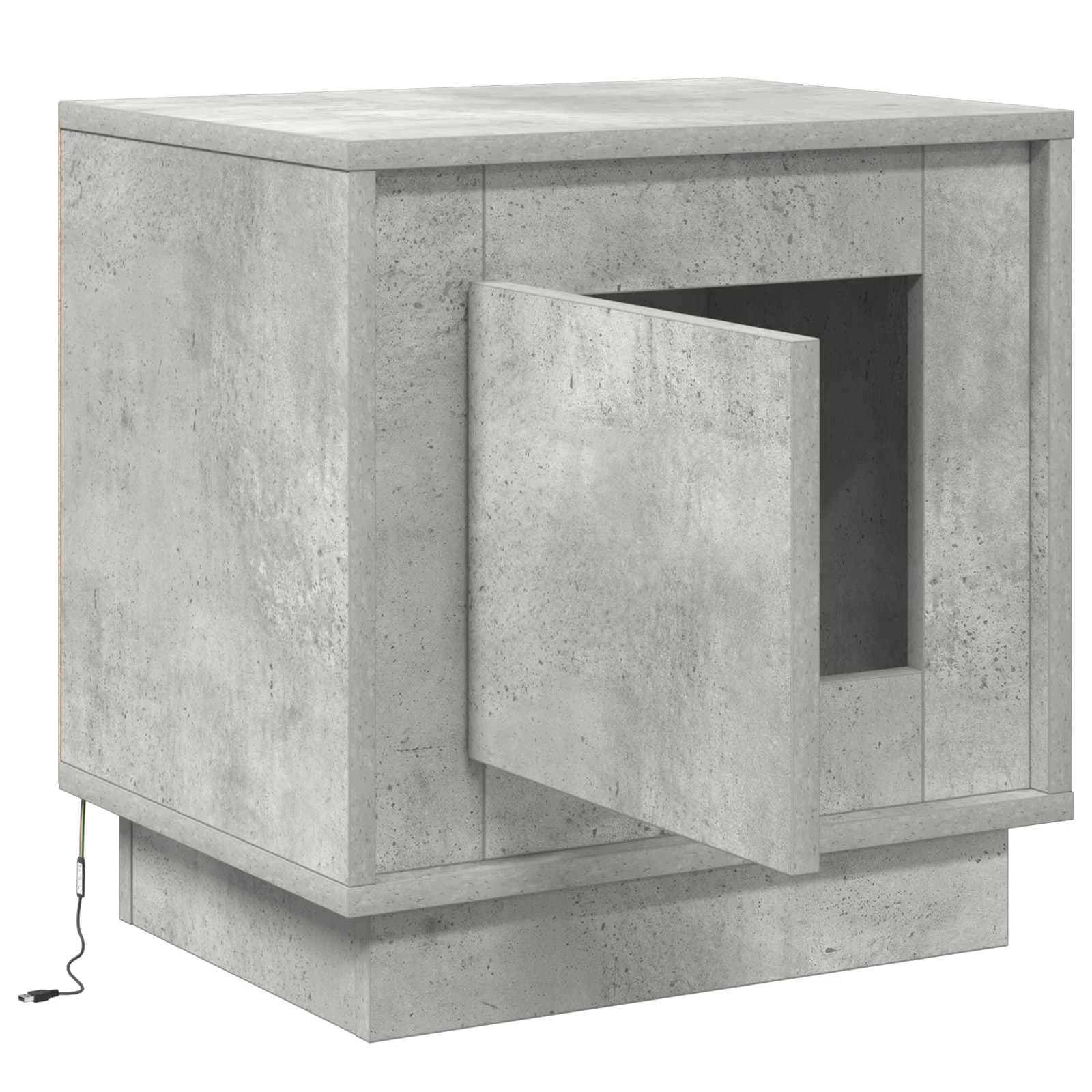 Nočna omarica Betonsko siva 44 x 34,5 x 45 cm Inženirski les - slika 5