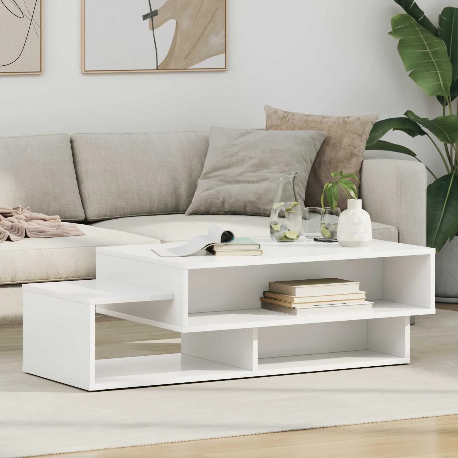 Klubska miza Bela 105 x 50 x 32,5 cm Inženirski les