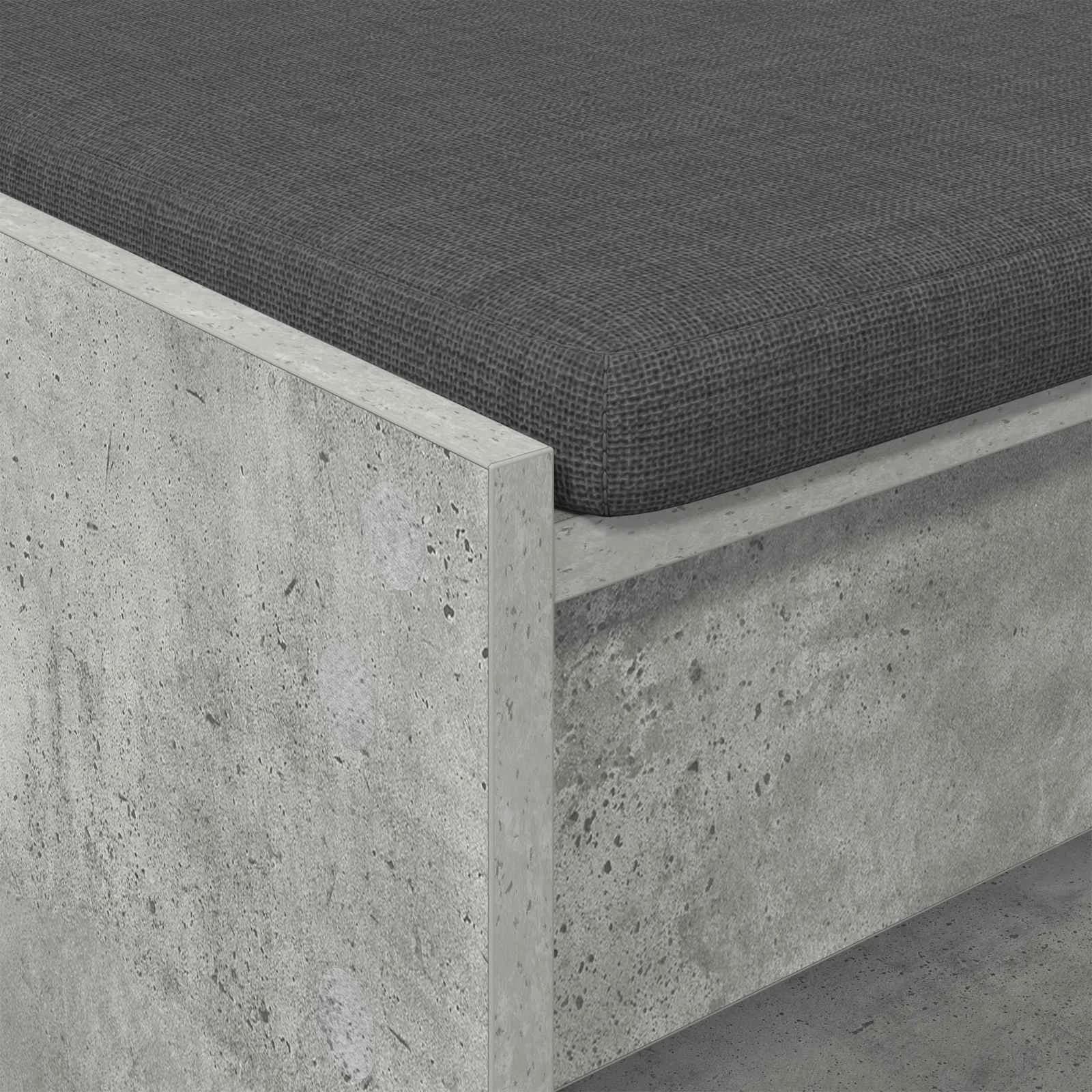Haldna klop z blazino s polico Beton Siva 103 x 38 x 45 cm - slika 8