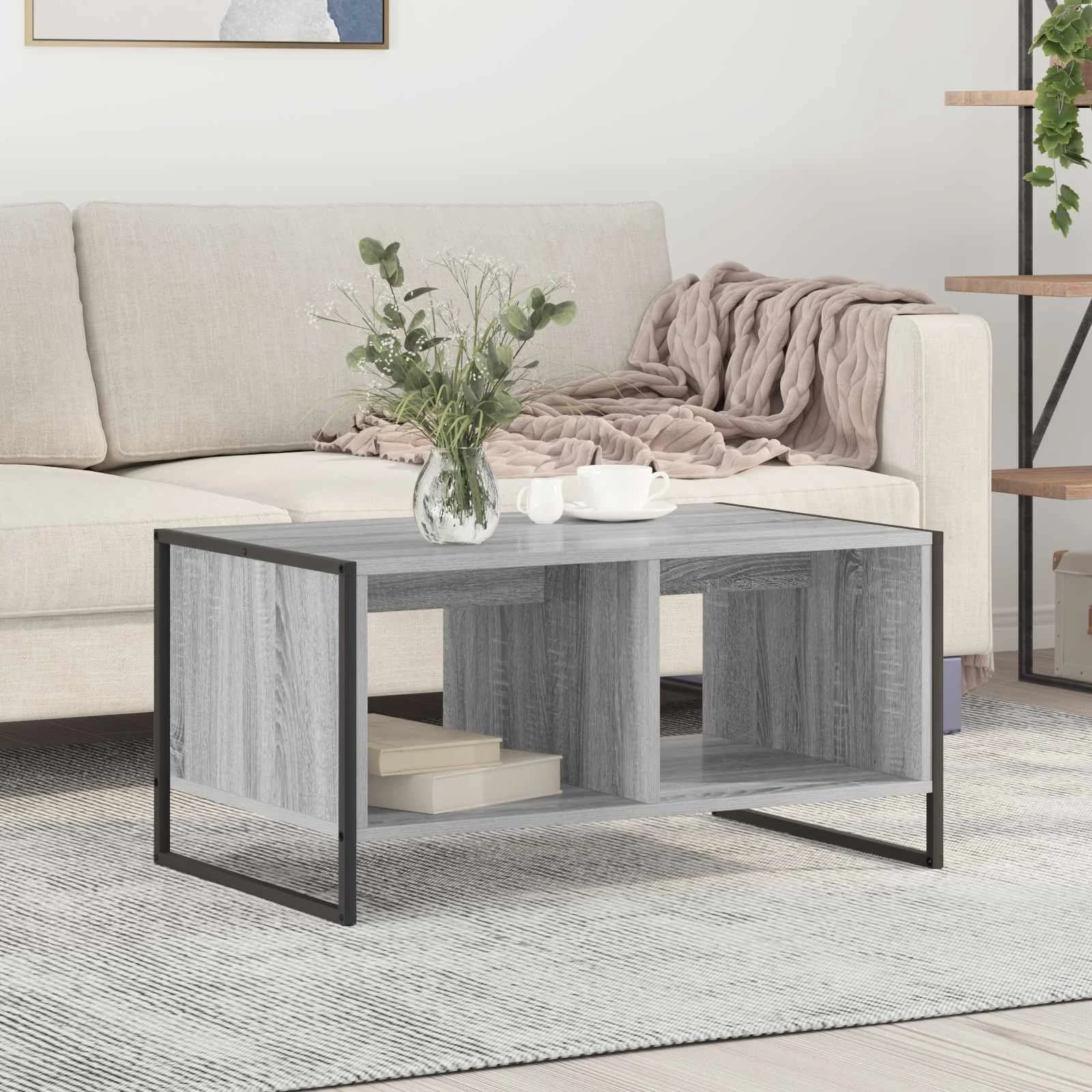 Klubska miza Siva Sonoma 80 x 50 x 40 cm Inženirski les