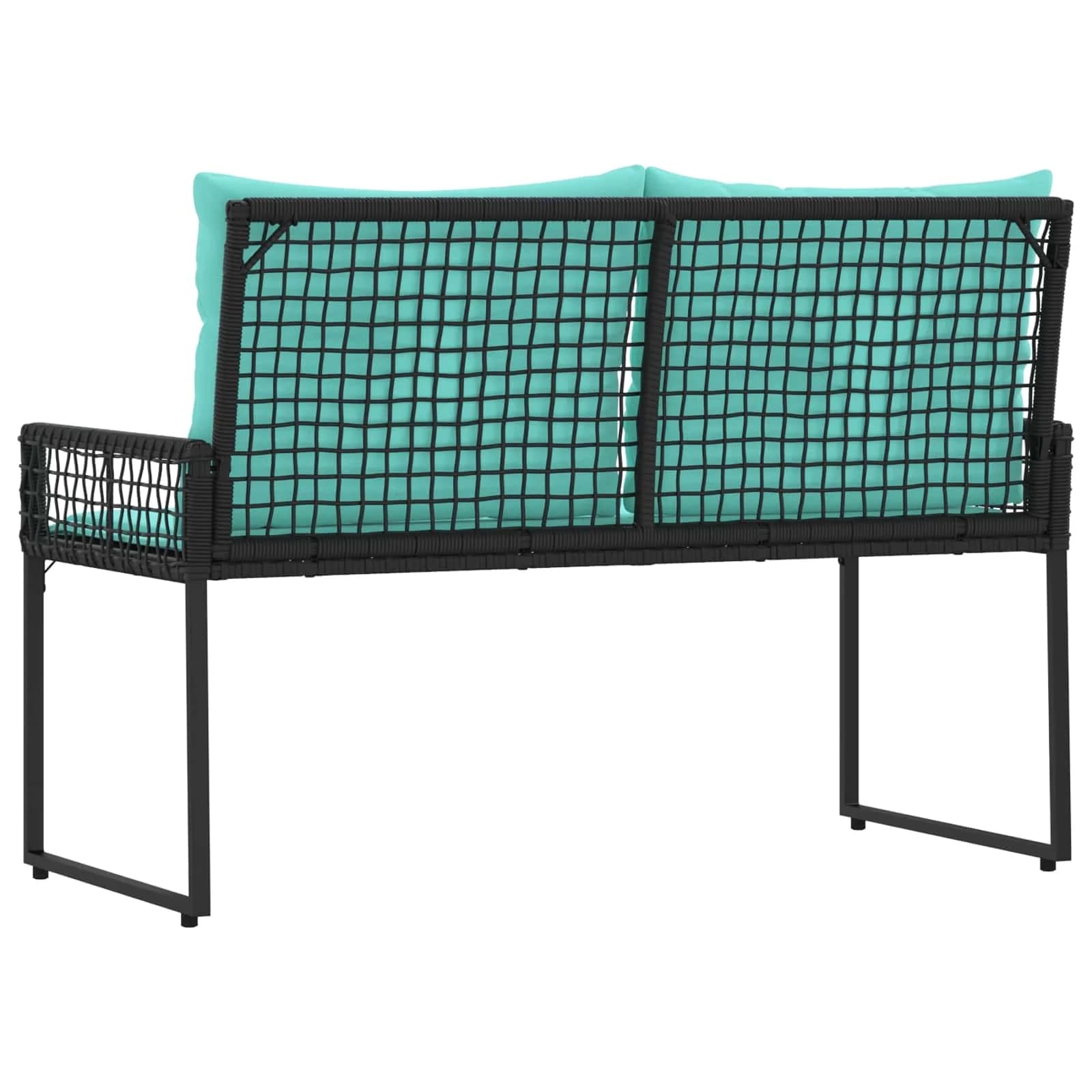 Zunanja klop z blazino Črna in turkizna 118 x 55 x 82 cm - slika 7