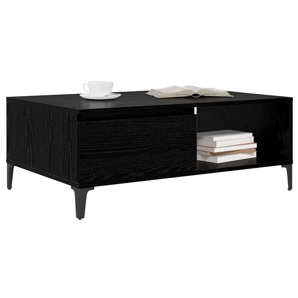 Klubska miza Črni hrast 90 x 60 x 35 cm Inženirski les - slika 3