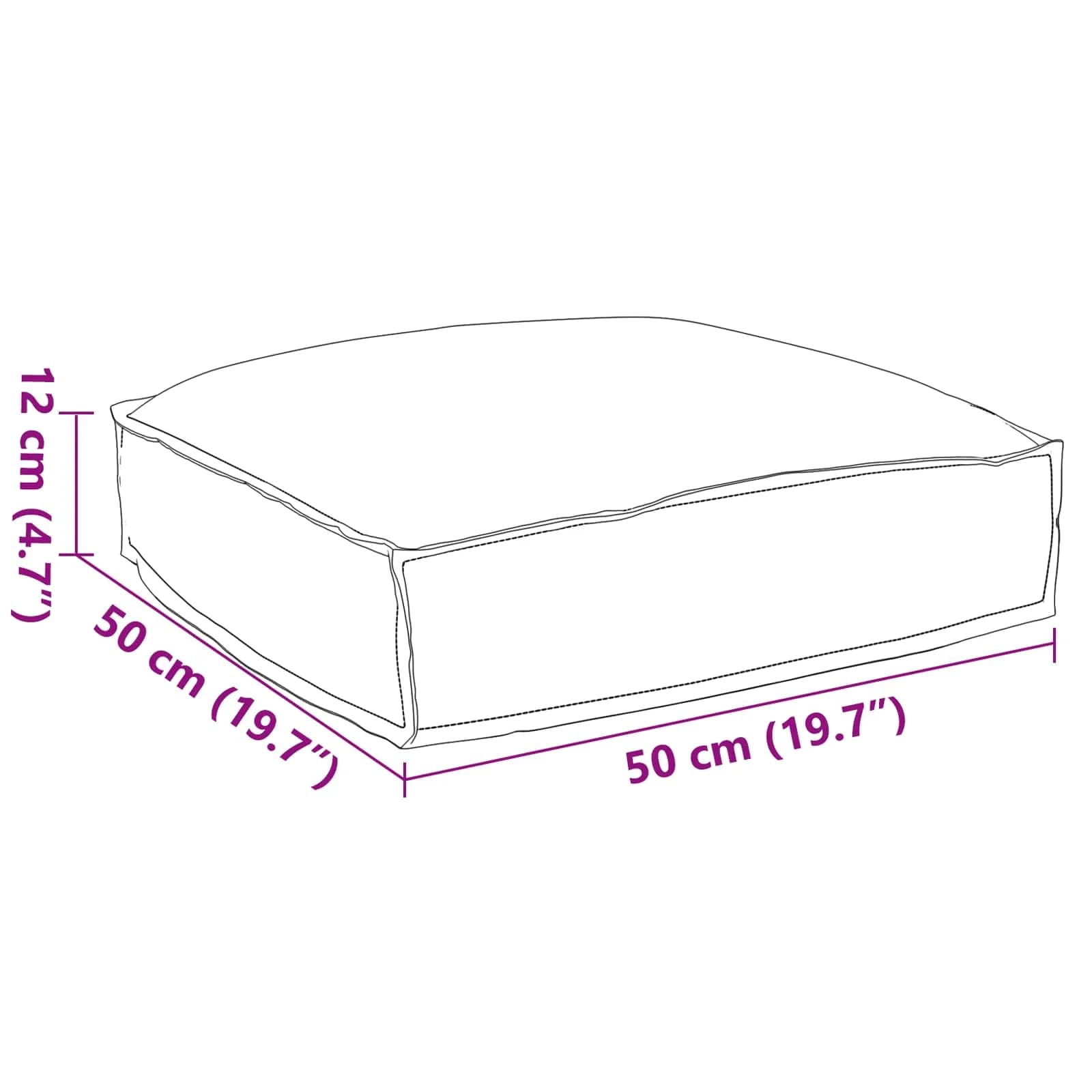 Blazina krema 50 x 50 x 12 cm Oxford tkanina - slika 6