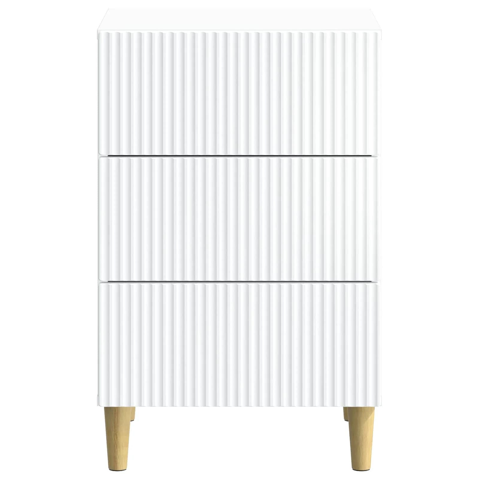 Nočna omarica s predalom Bela 43 x 41 x 66,5 cm Inženirski les - slika 5