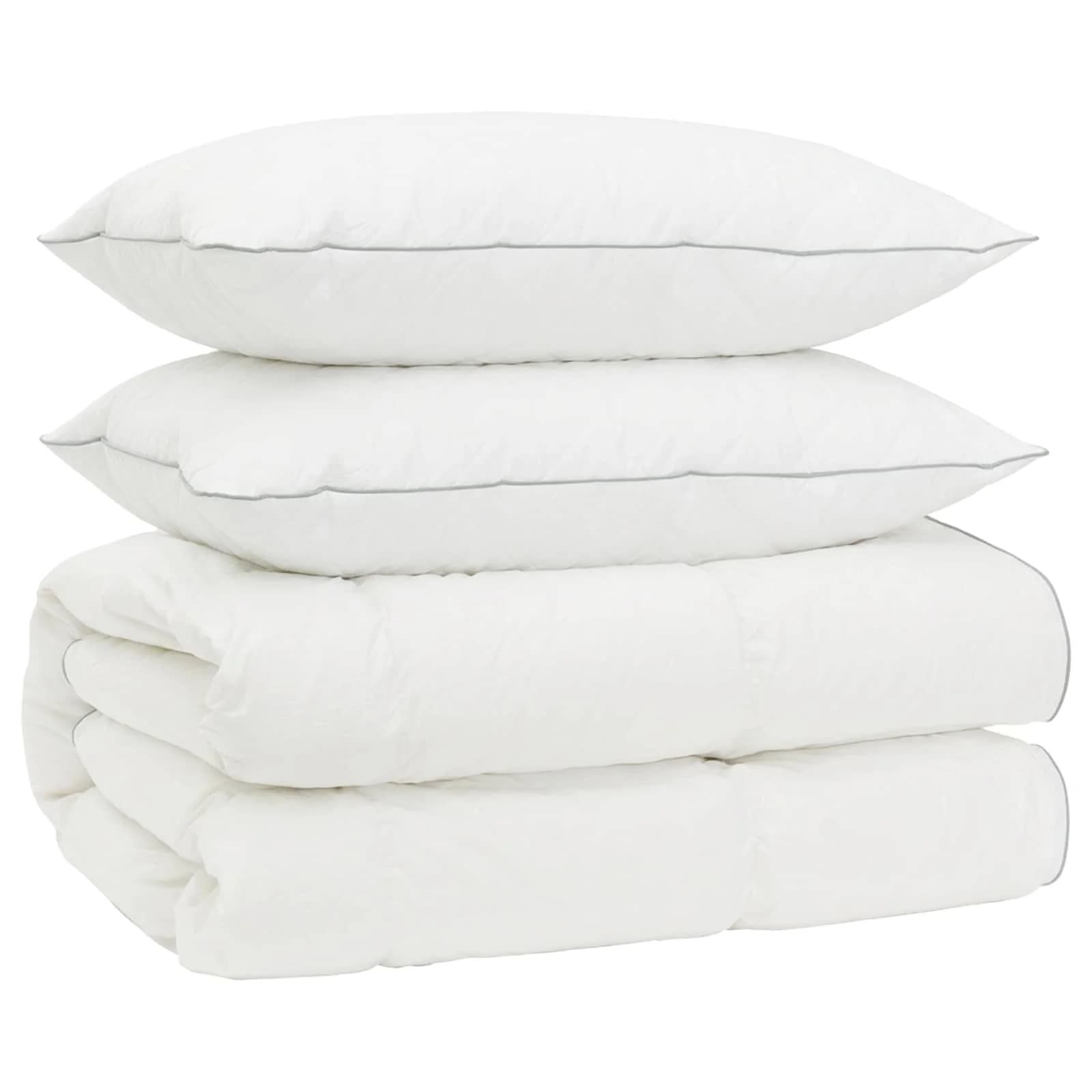 90% Gosji puh set odej FULDA 3 kos 135 x 220 cm 310 GSM Bela - slika 2