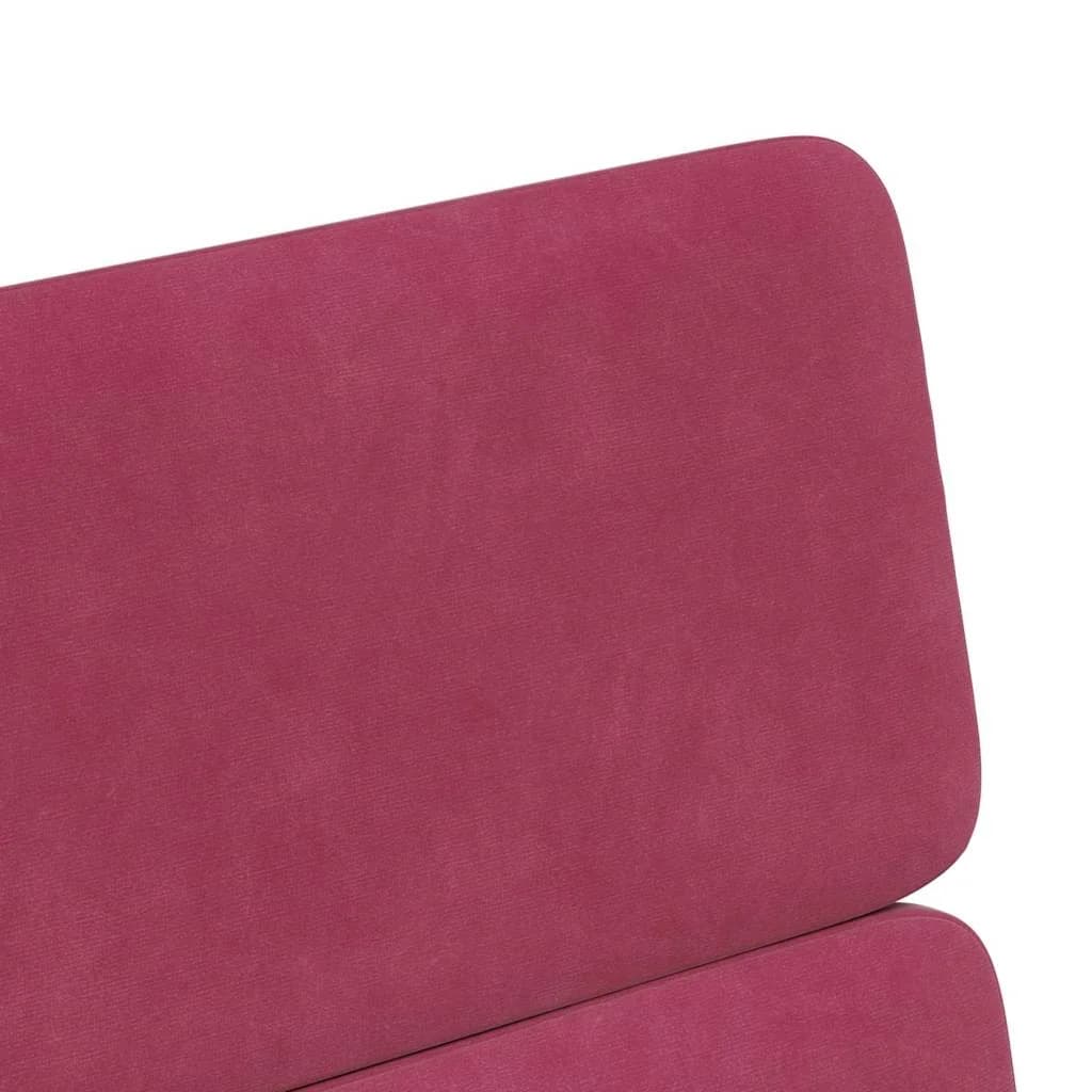 Jedilni stoli s kolesi 2 kos Žamet vinsko rdeča 58 x 65 x 98 cm - slika 8