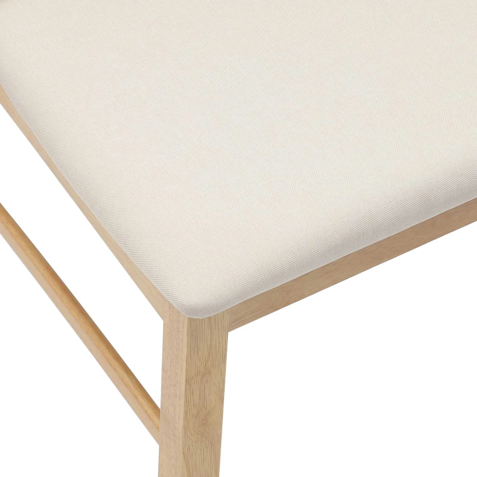 Jedilni stoli 2 kos Masivno gumovo les Naravna 43 x 54 x 89 cm - slika 9