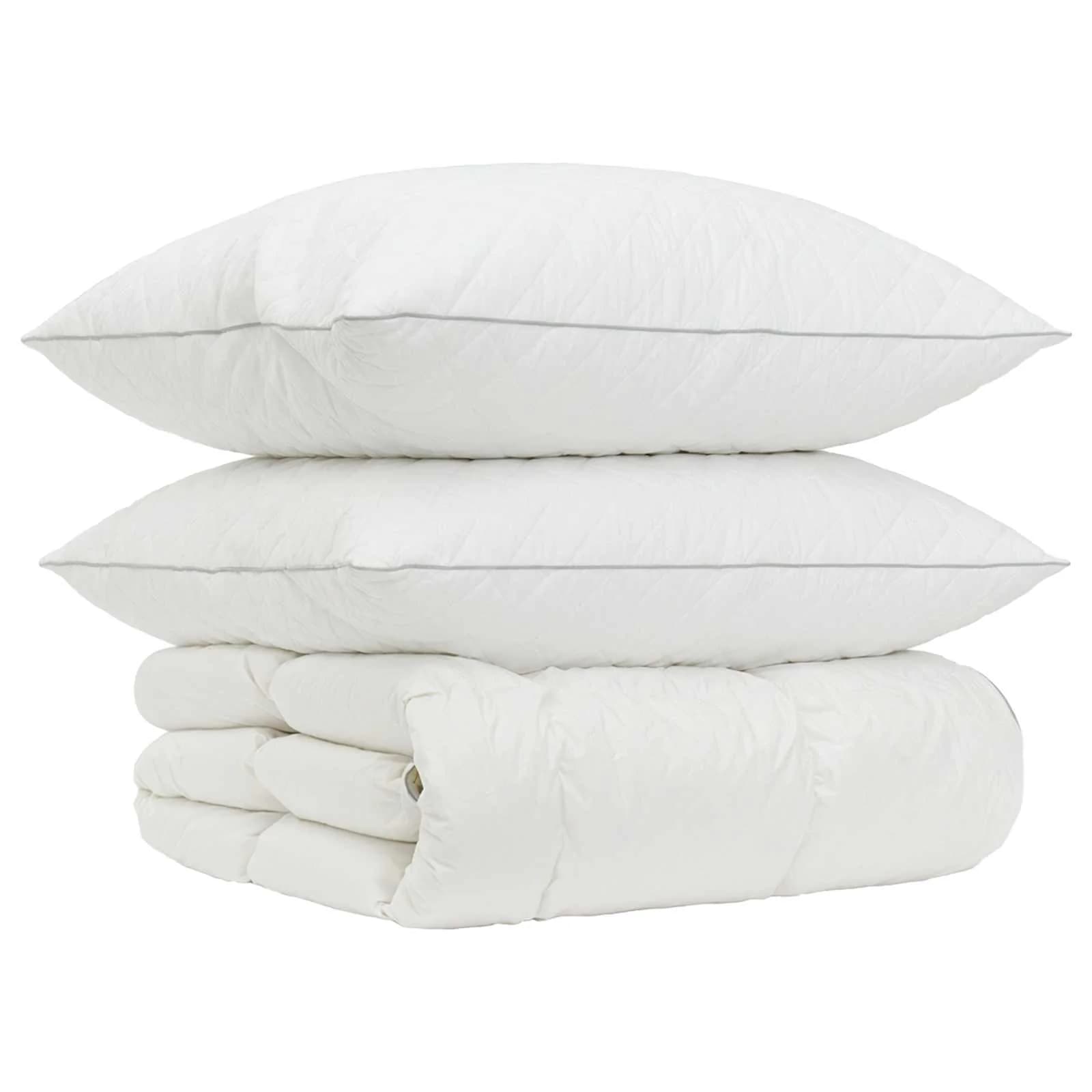90% Gosji puh set odej FULDA 3 kos 135 x 220 cm 210 GSM Bela - slika 2