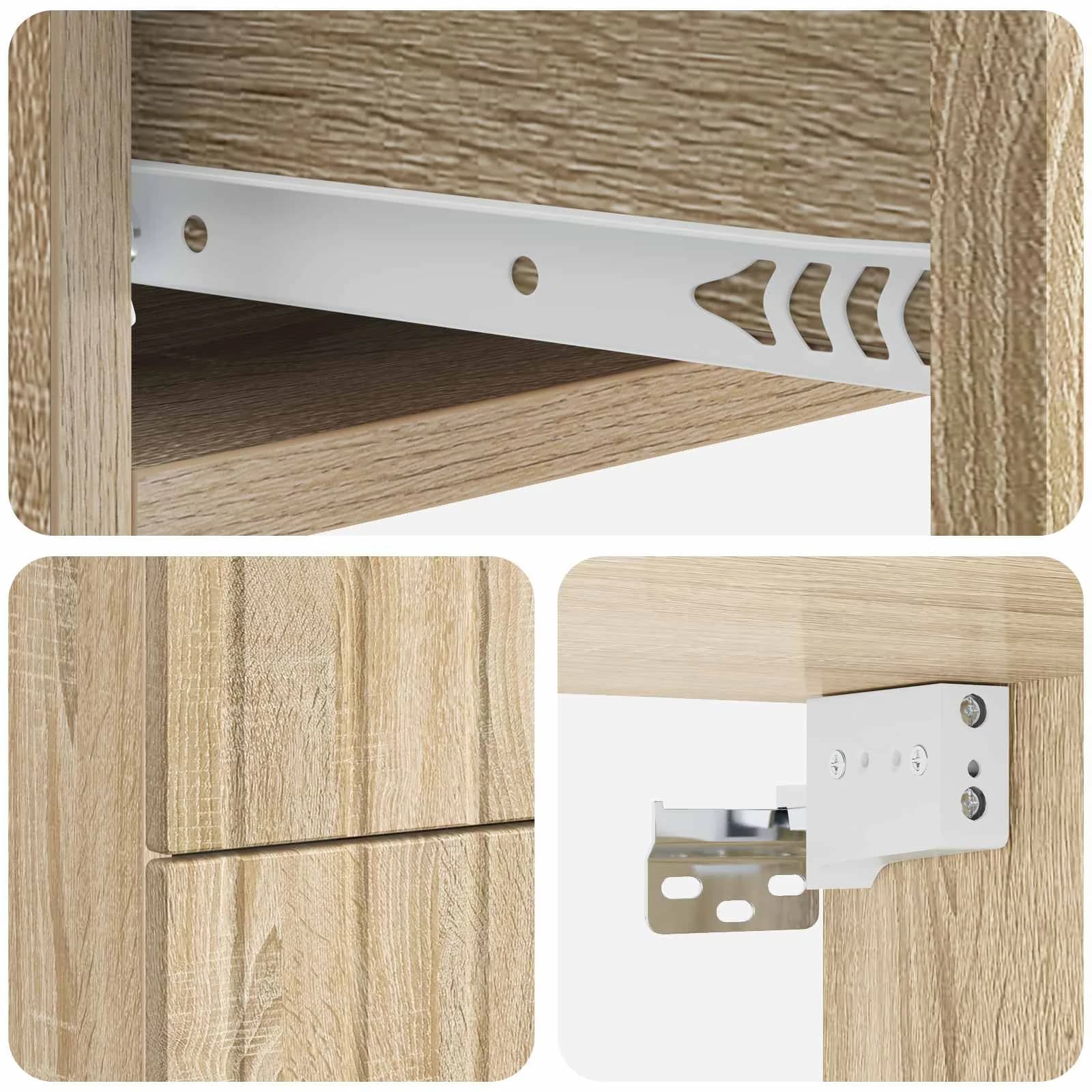 Stenski nočni omarici 2 kos Sonoma hrast 33 x 34,5 x 43 cm - slika 10