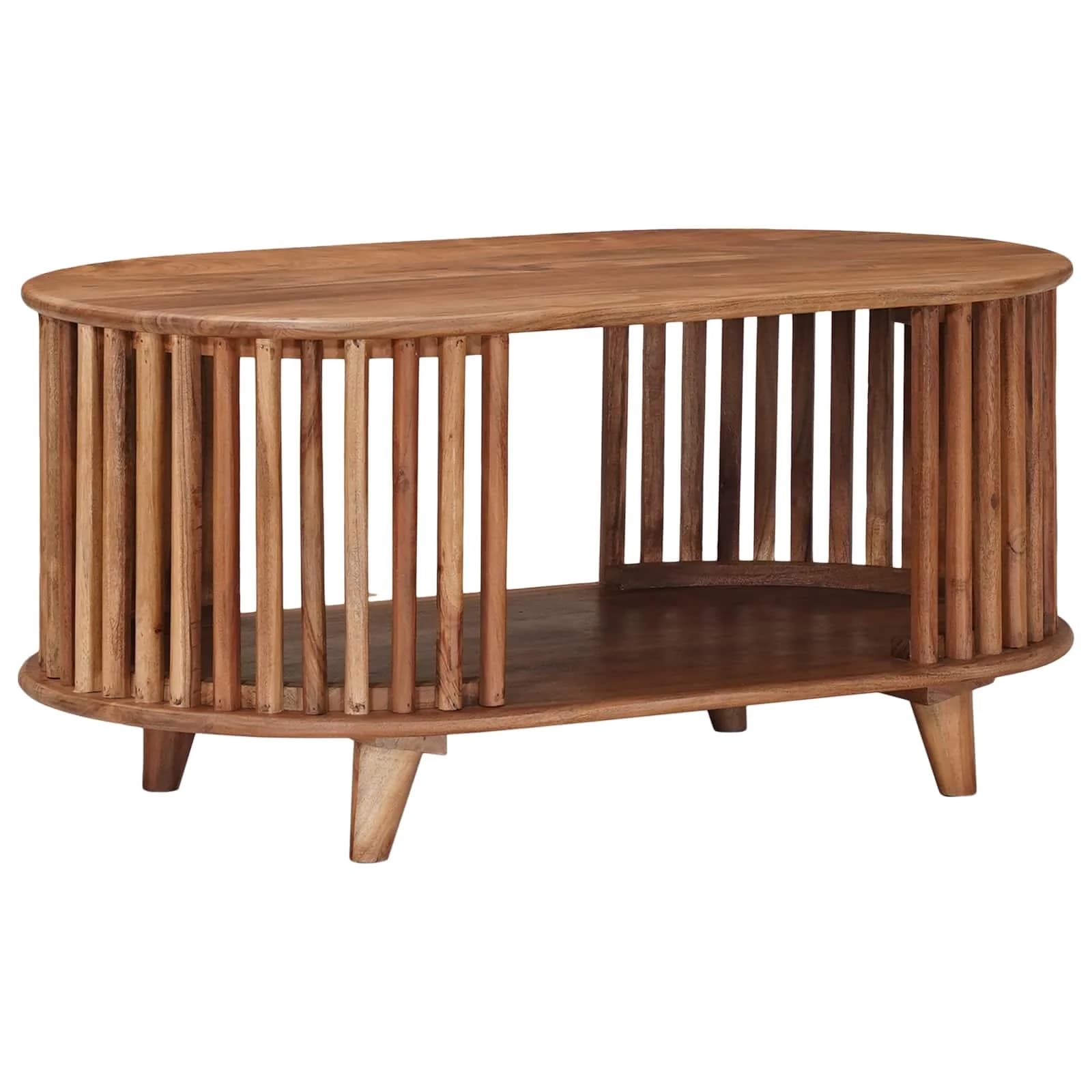 Ročno izdelana miza za kavo Teak rjava 85 x 50 x 40 cm - slika 3