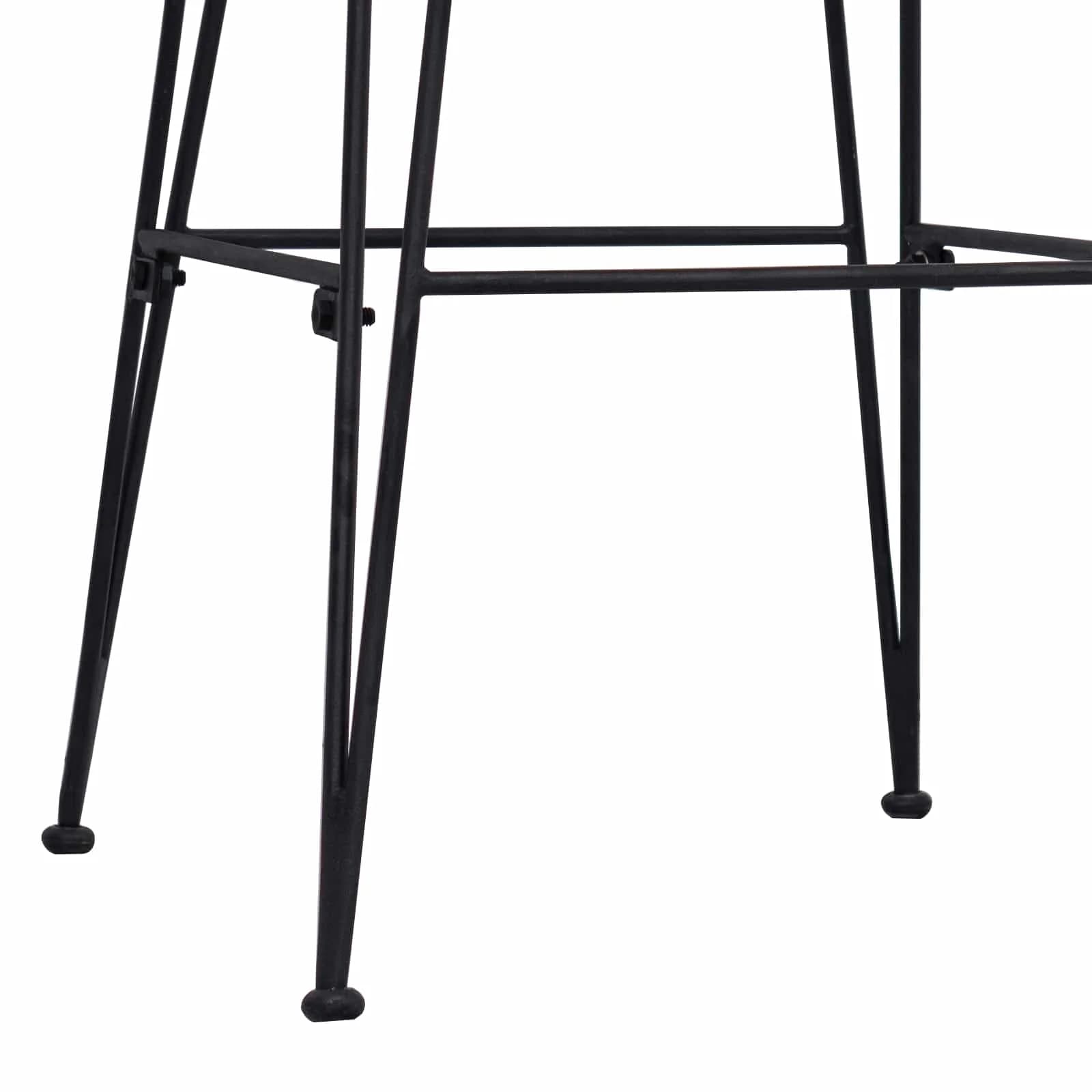 Jedilna stolica 2 kos Rattan in jeklo Črna 41 x 55 x 85 cm - slika 9