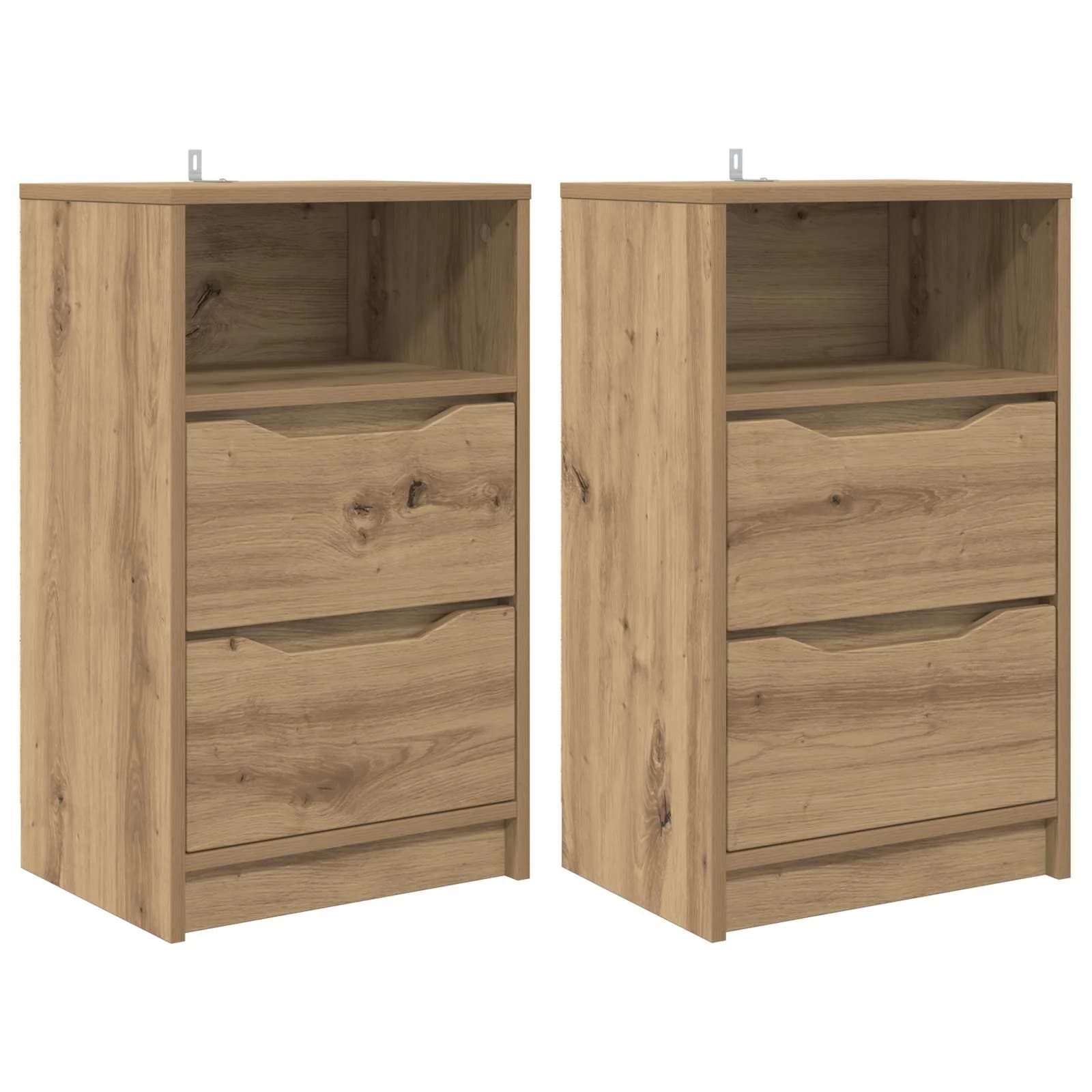 Posteljne mize 2 kos Umetni hrast 40 x 30 x 467 cm - slika 2