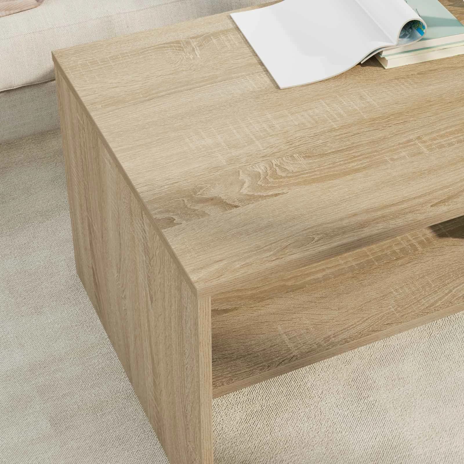 Klubska miza Sonoma hrast 100 x 50 x 40 cm Inženirski les - slika 4