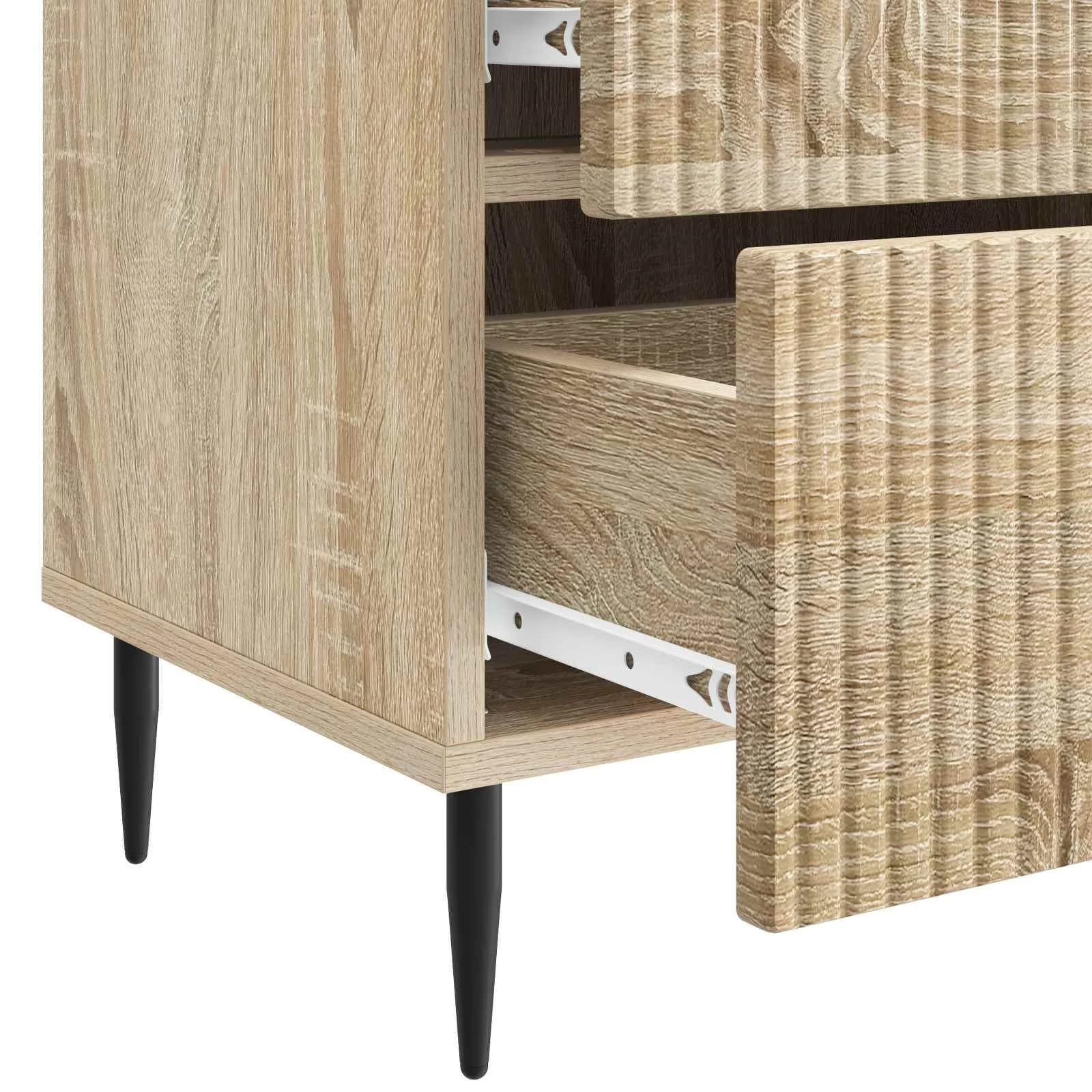 Nočna omarica Sonoma hrast 43 x 34,5 x 47,5 cm Inženirski les - slika 9