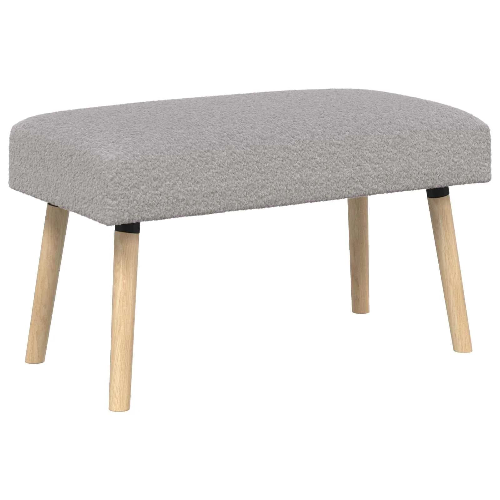 klop Enobarvno Svetlo siva 80 x 40 x 46 cm Bouclé - slika 2